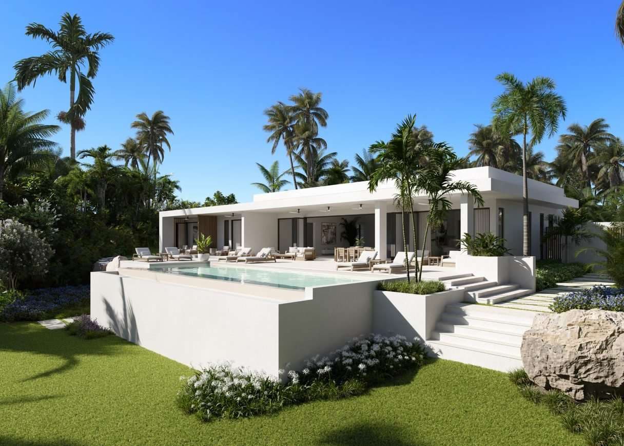 Panoramic view of a villa at the Apes Hil Resort