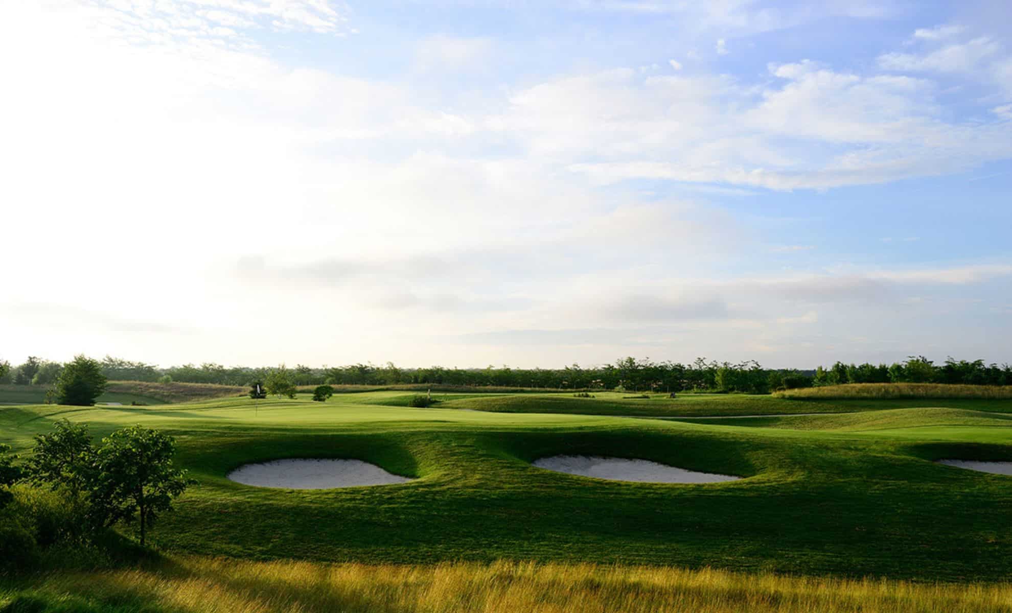 Well maintained fairway nestled with sand bunkers at the Lighthouse Golf & Spa Resort