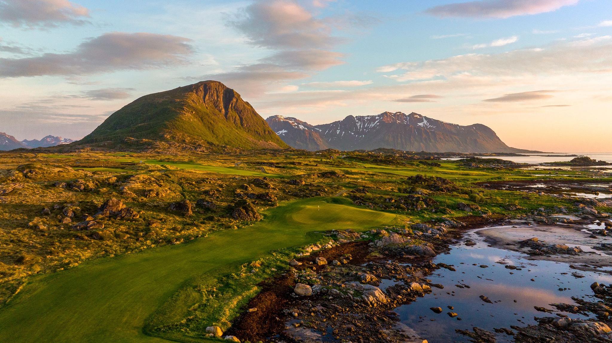 Overhead view of a well maintained fairway