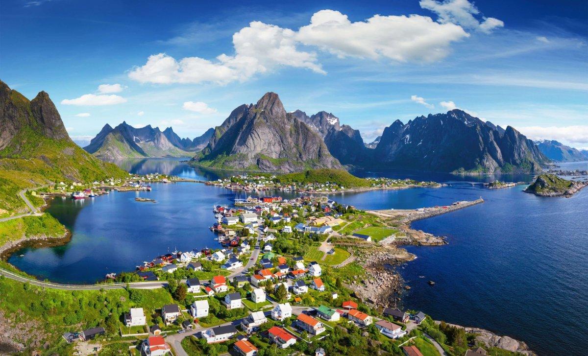 Aerial view of Lofoten Links