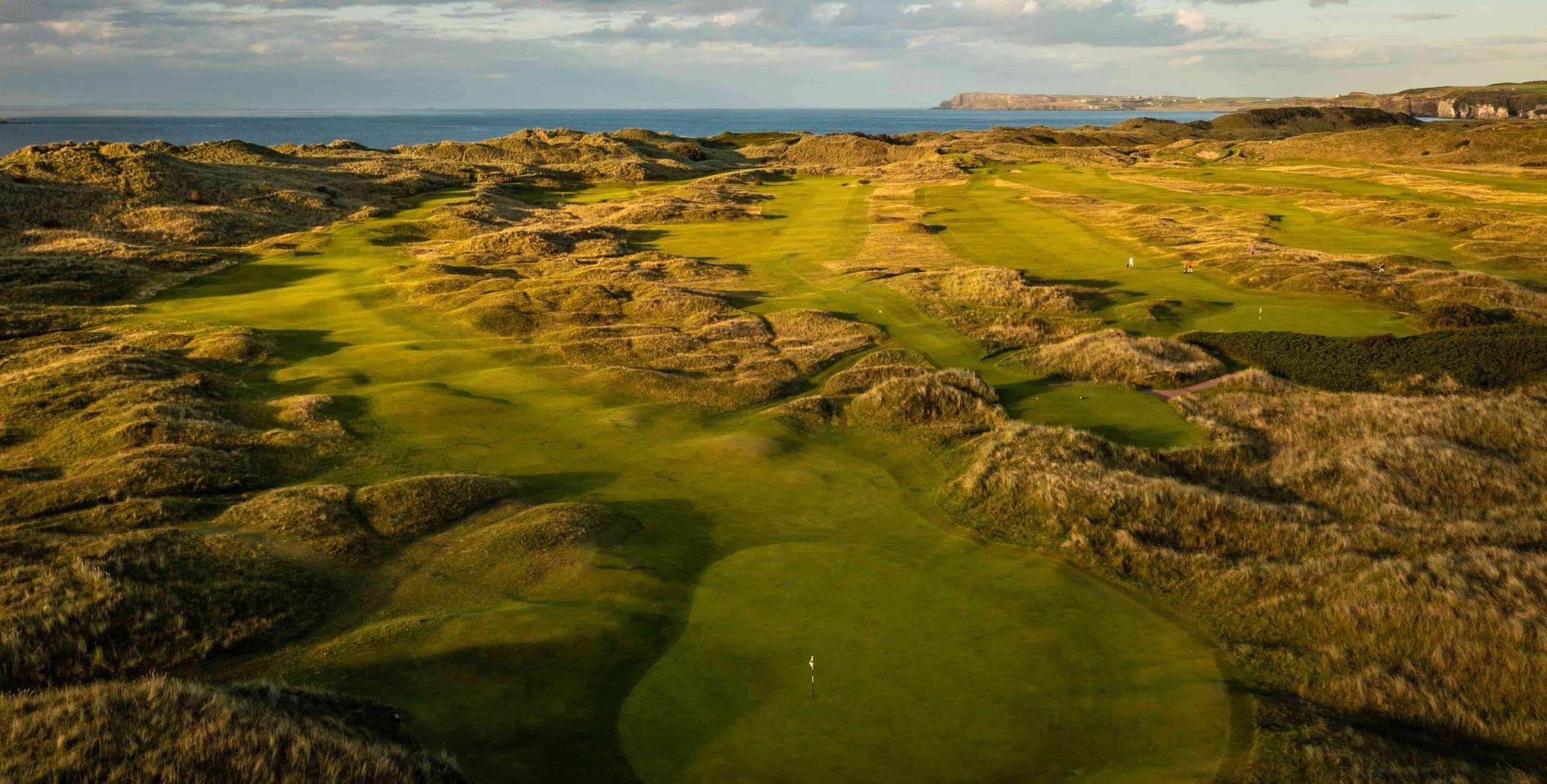 Overhead view of a well maintained fairway