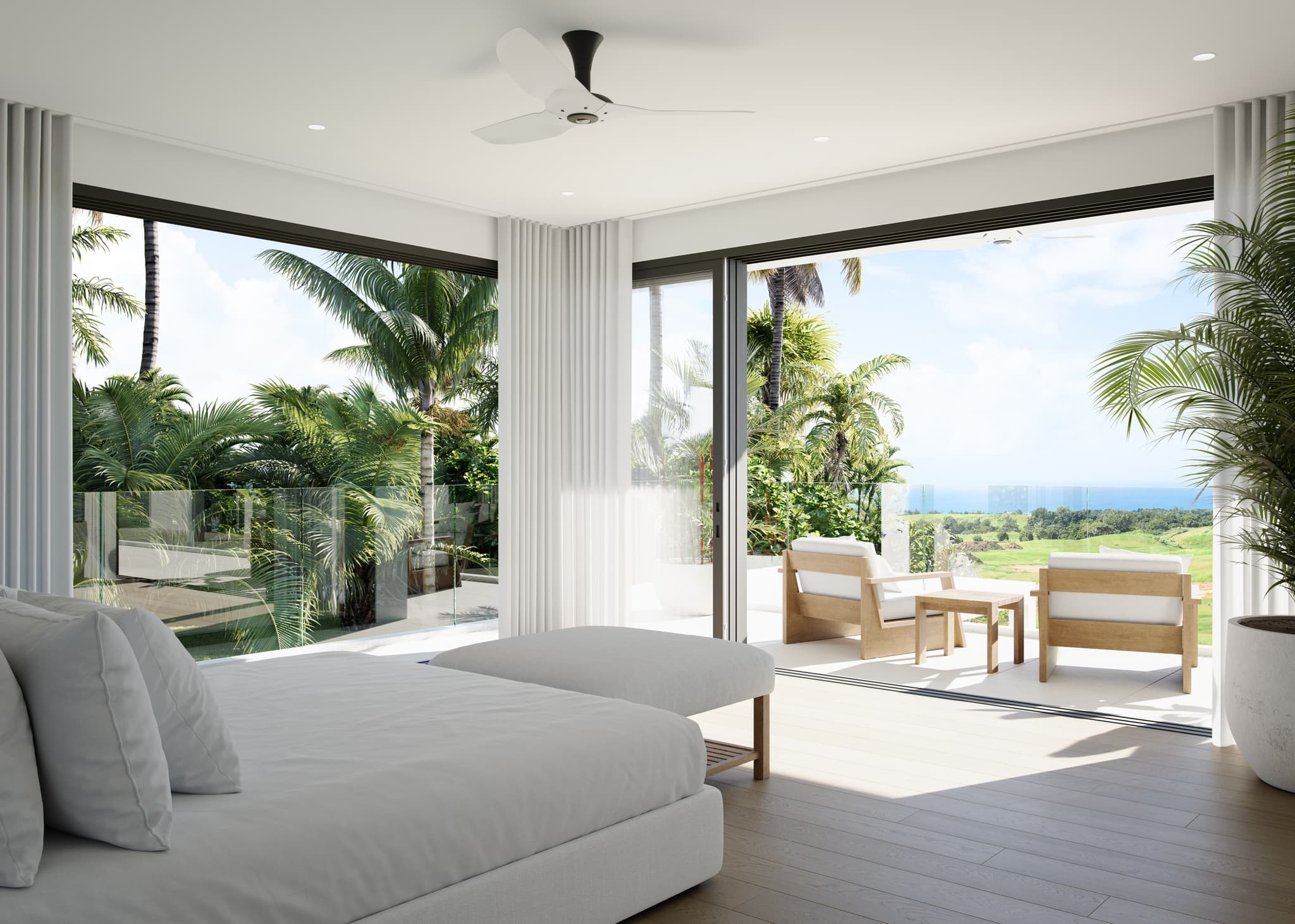 A villa at Apes Hill with a patio space that has sea views