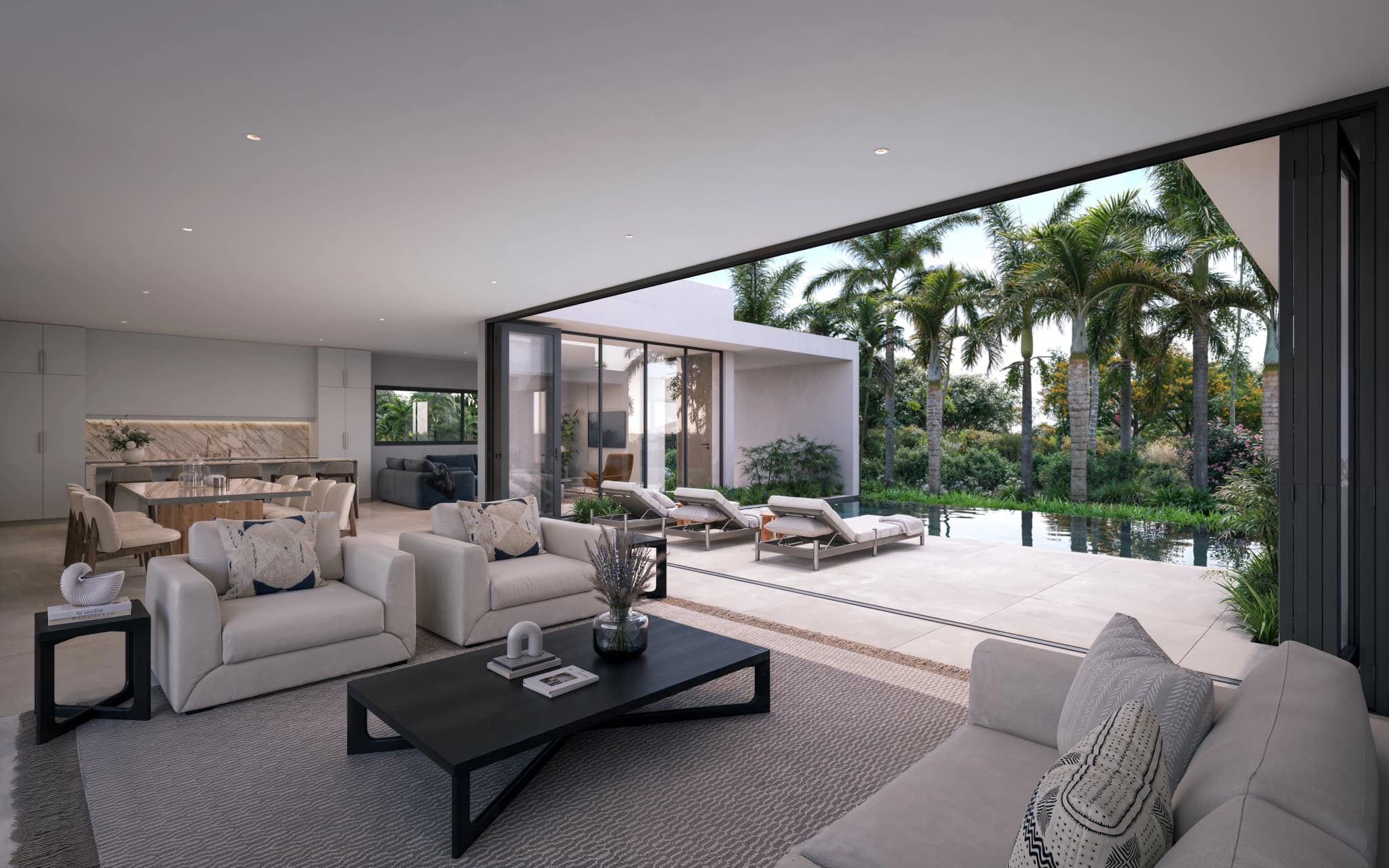 Luxurious living room as part of a villa at Apes Hill