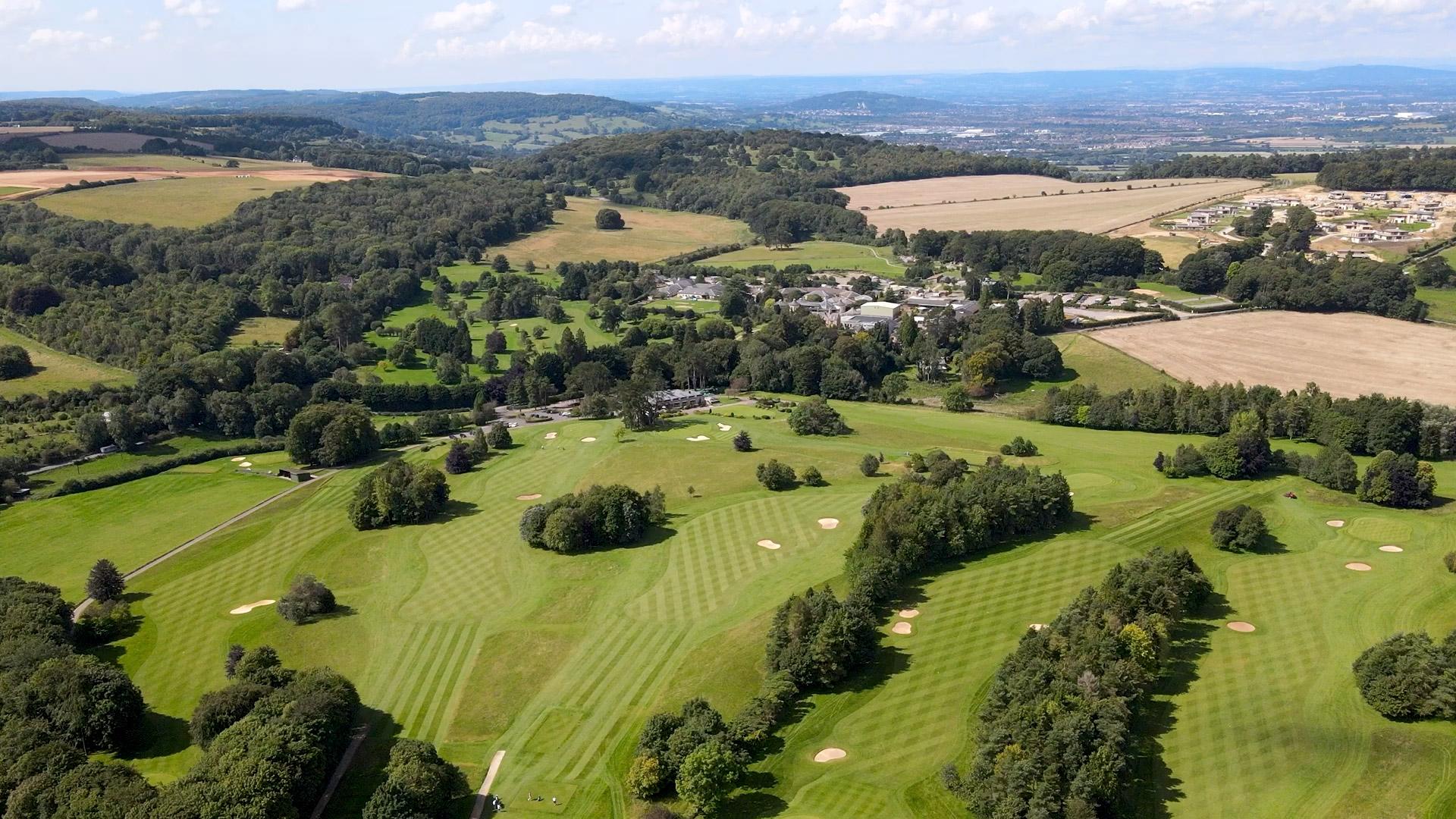 Overhead view of Cotswolds Golf Hotel and Spa