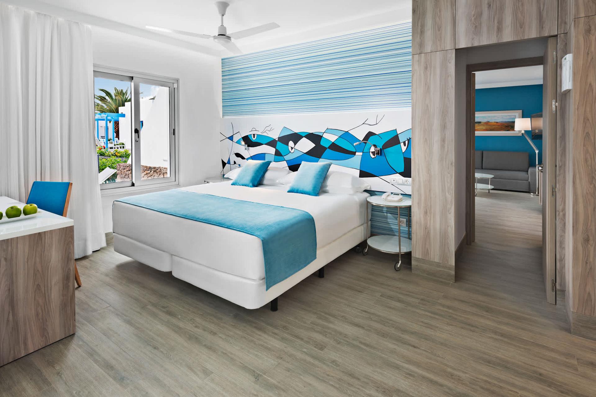 A double bed suite at Elba Lanzarote Royal Village Resort