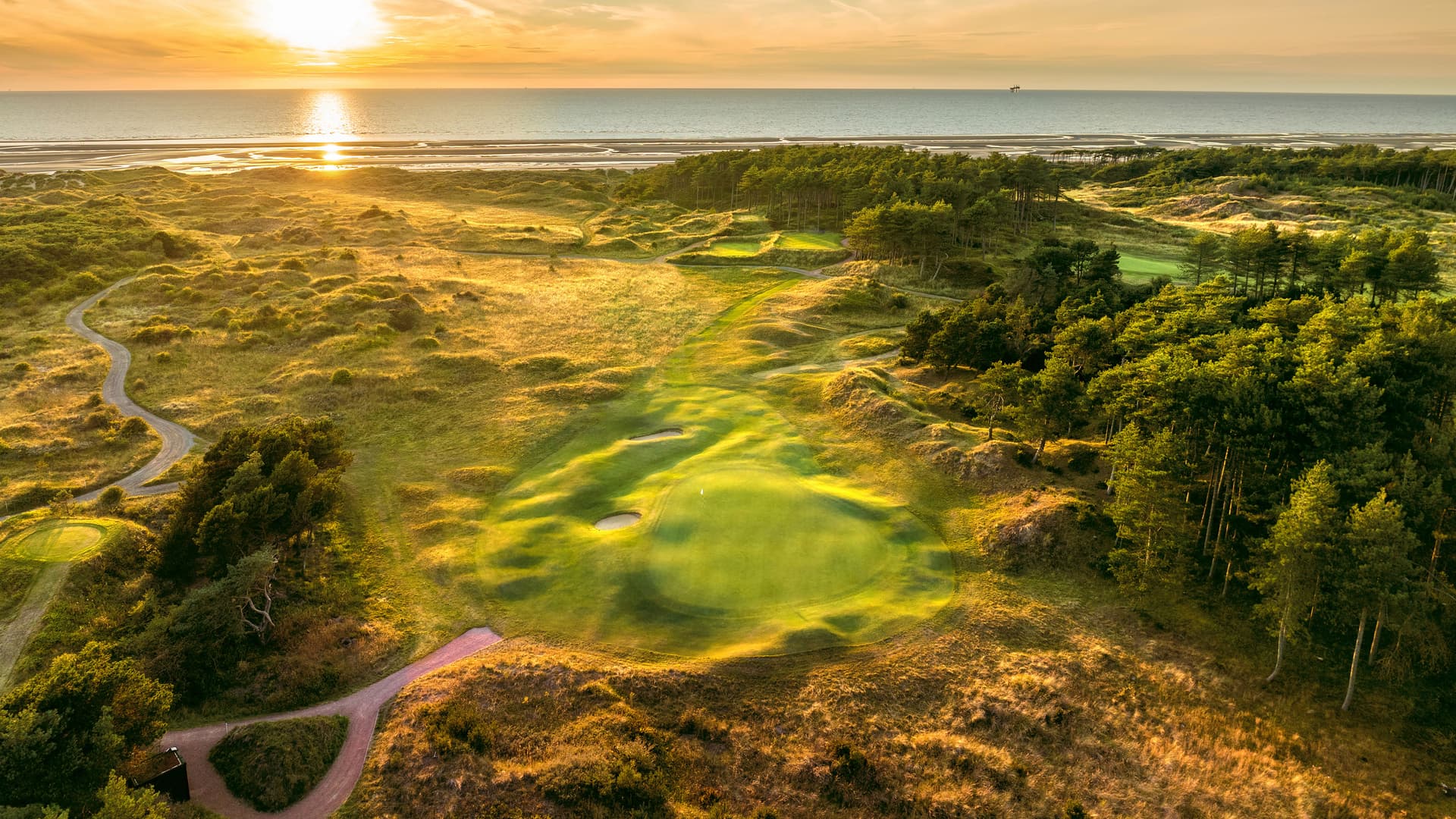 Overhead view of the Formby Hall Golf Resort & Spa course