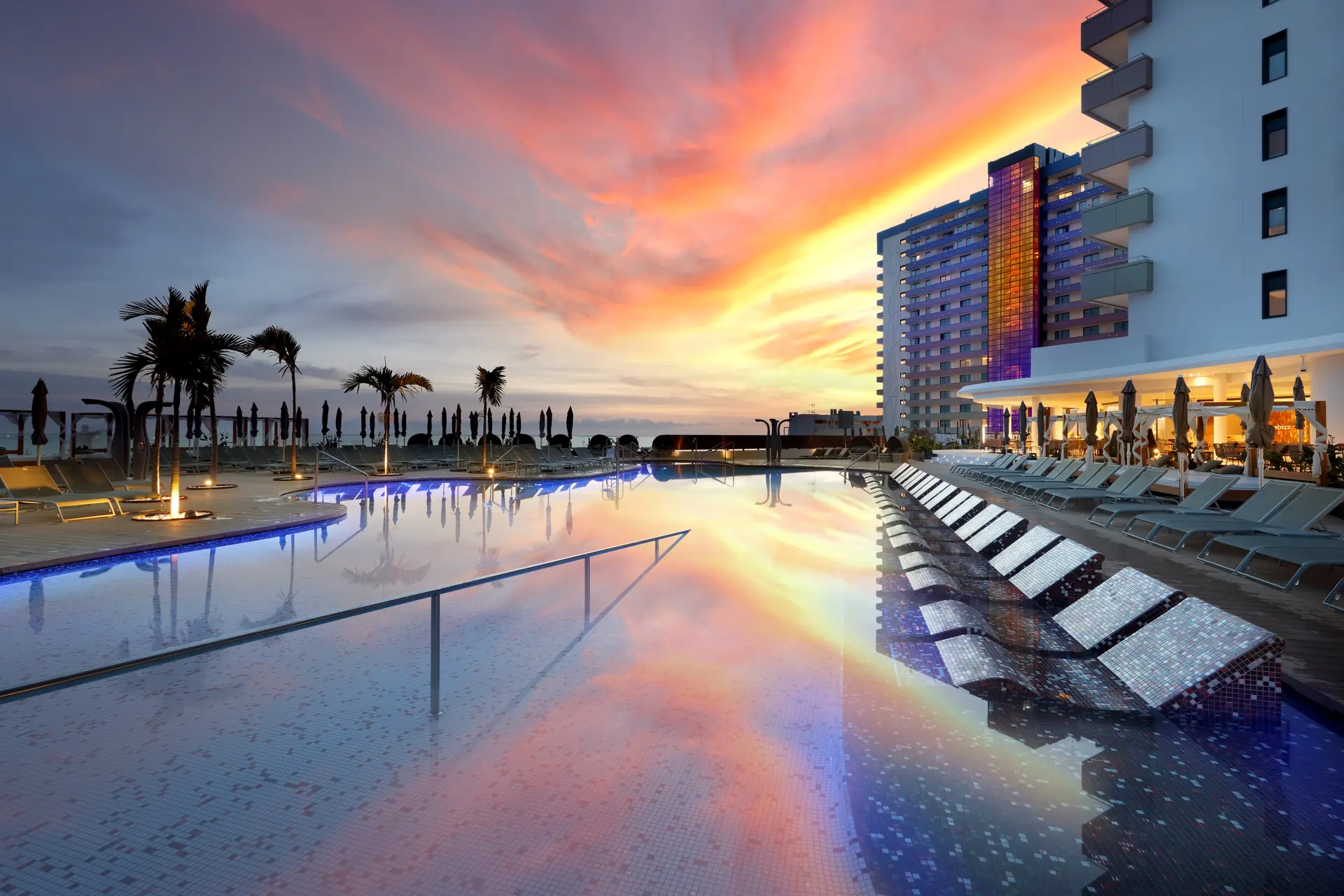 Panoramic view of the Hard Rock Hotel Tenerife at sunset