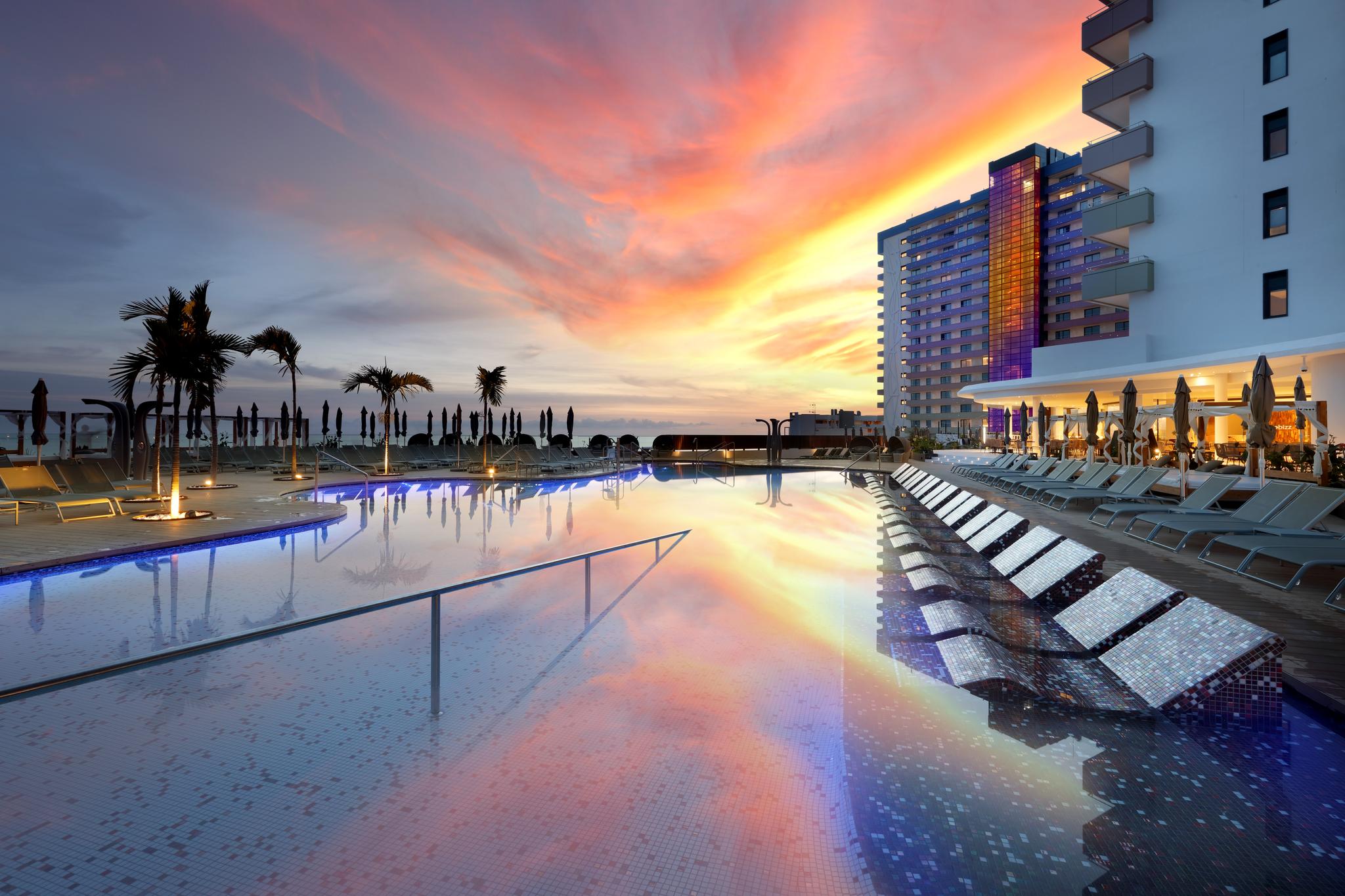 Panoramic view of the Hard Rock Hotel Tenerife at sunset