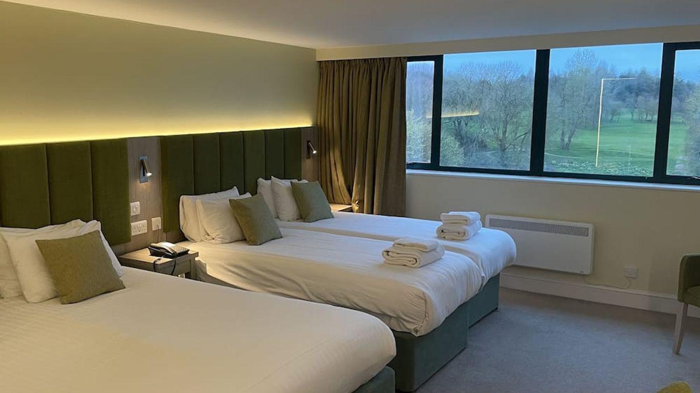 Double bed room at the Indoor swimming pool part of the spa facilities at Hellidon Lakes Golf & Spa Hotel