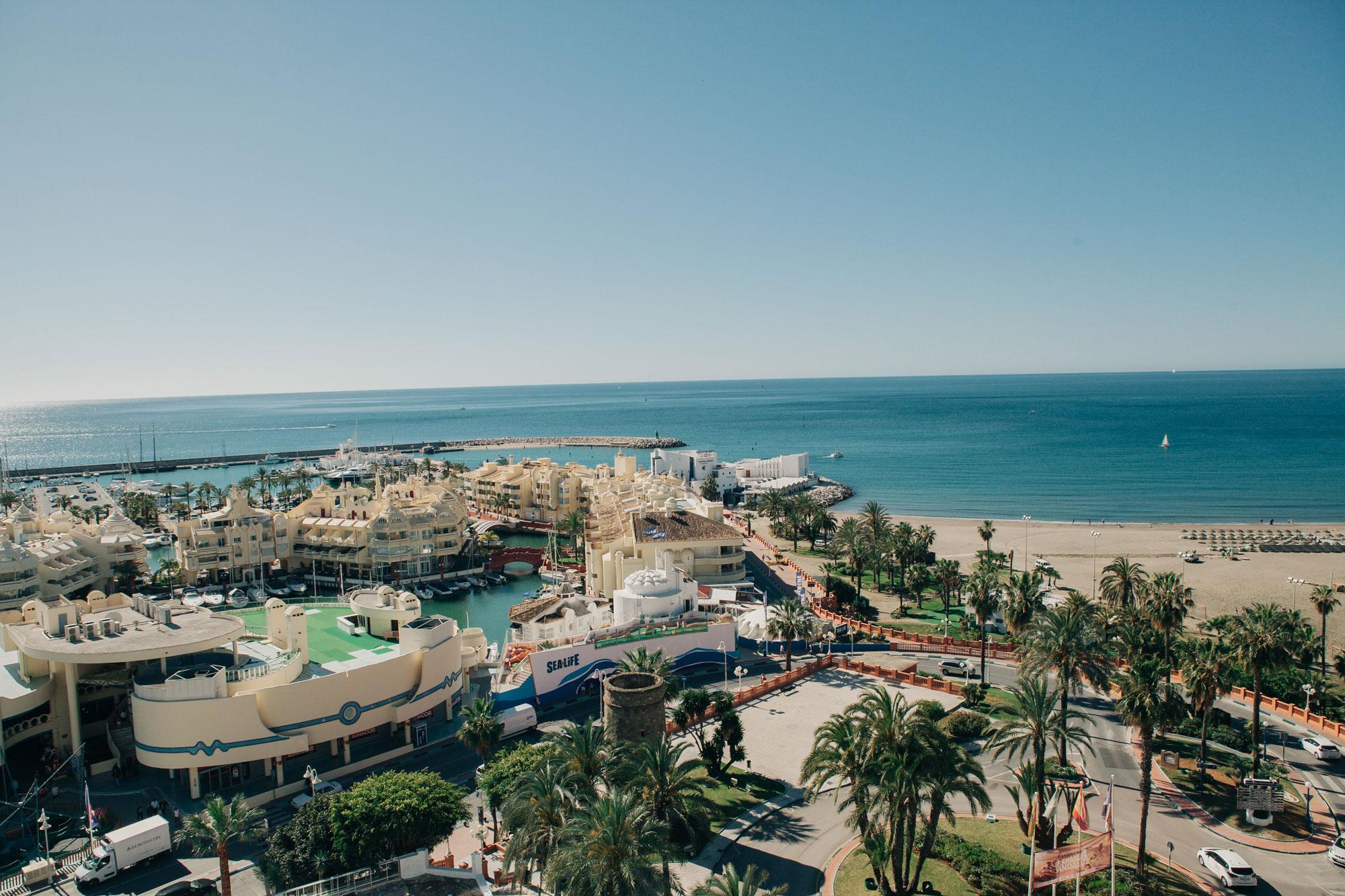 Panoramic view of Hotel Alay Benalmadena and the coast