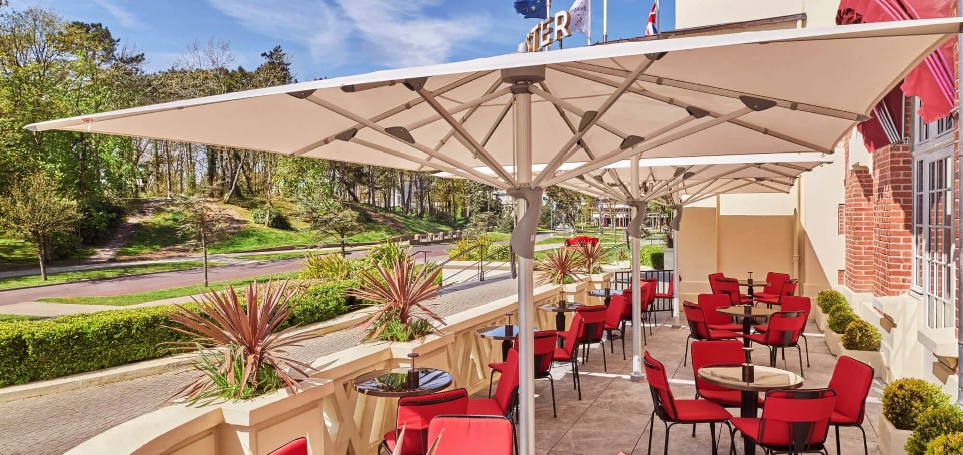 Outdoor dining area at Hotel Barriere Le Westminster