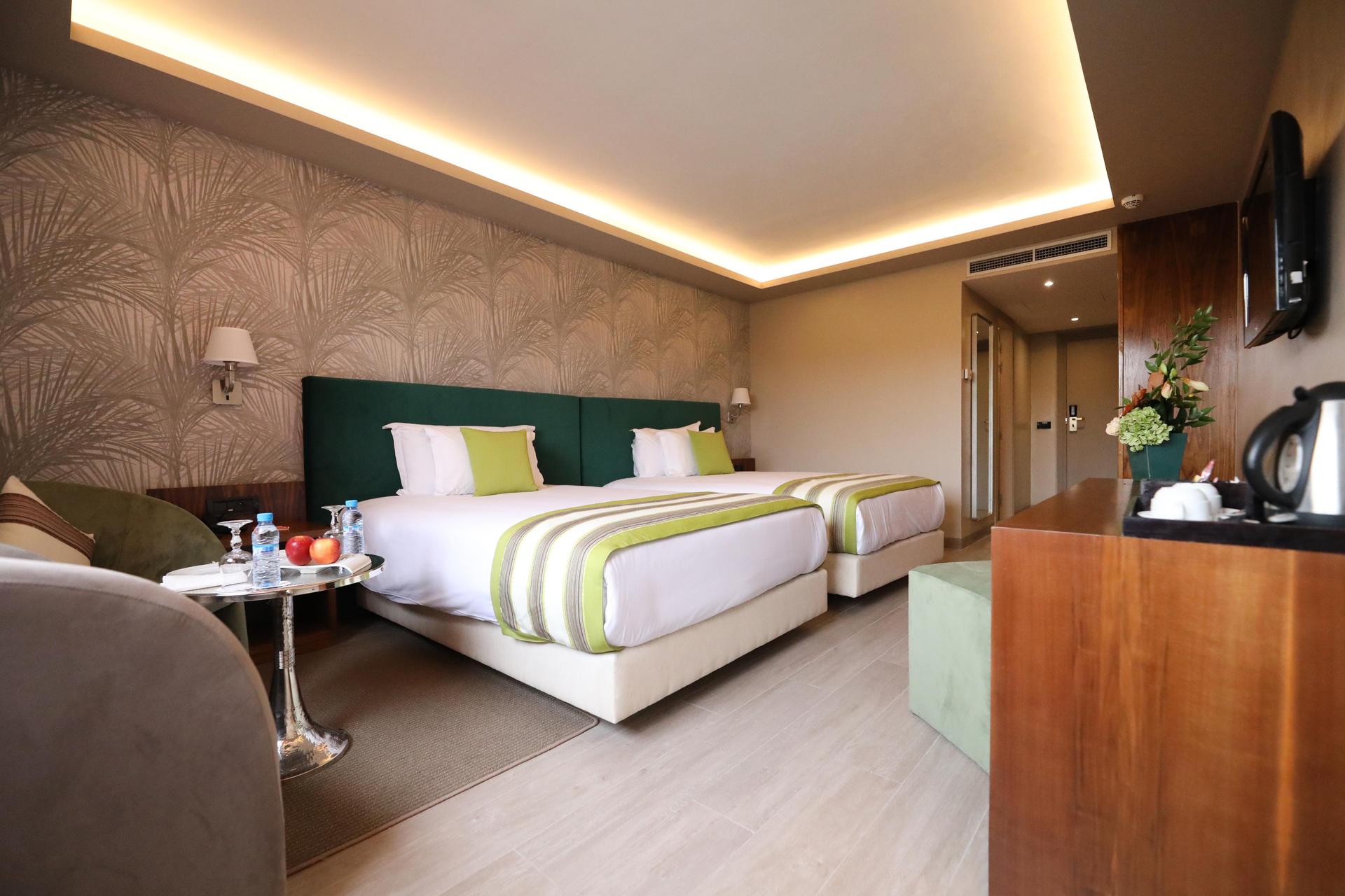 Twin double bed suite at the Kenzi Farah Rose Garden