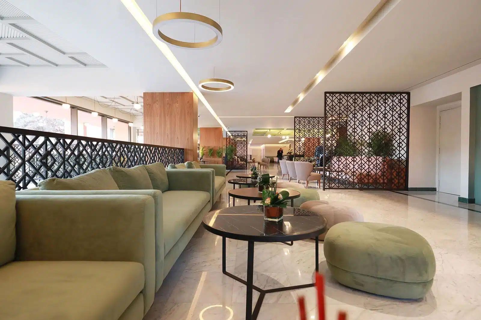 Lounging area and reception at the Kenzi Farah Rose Garden