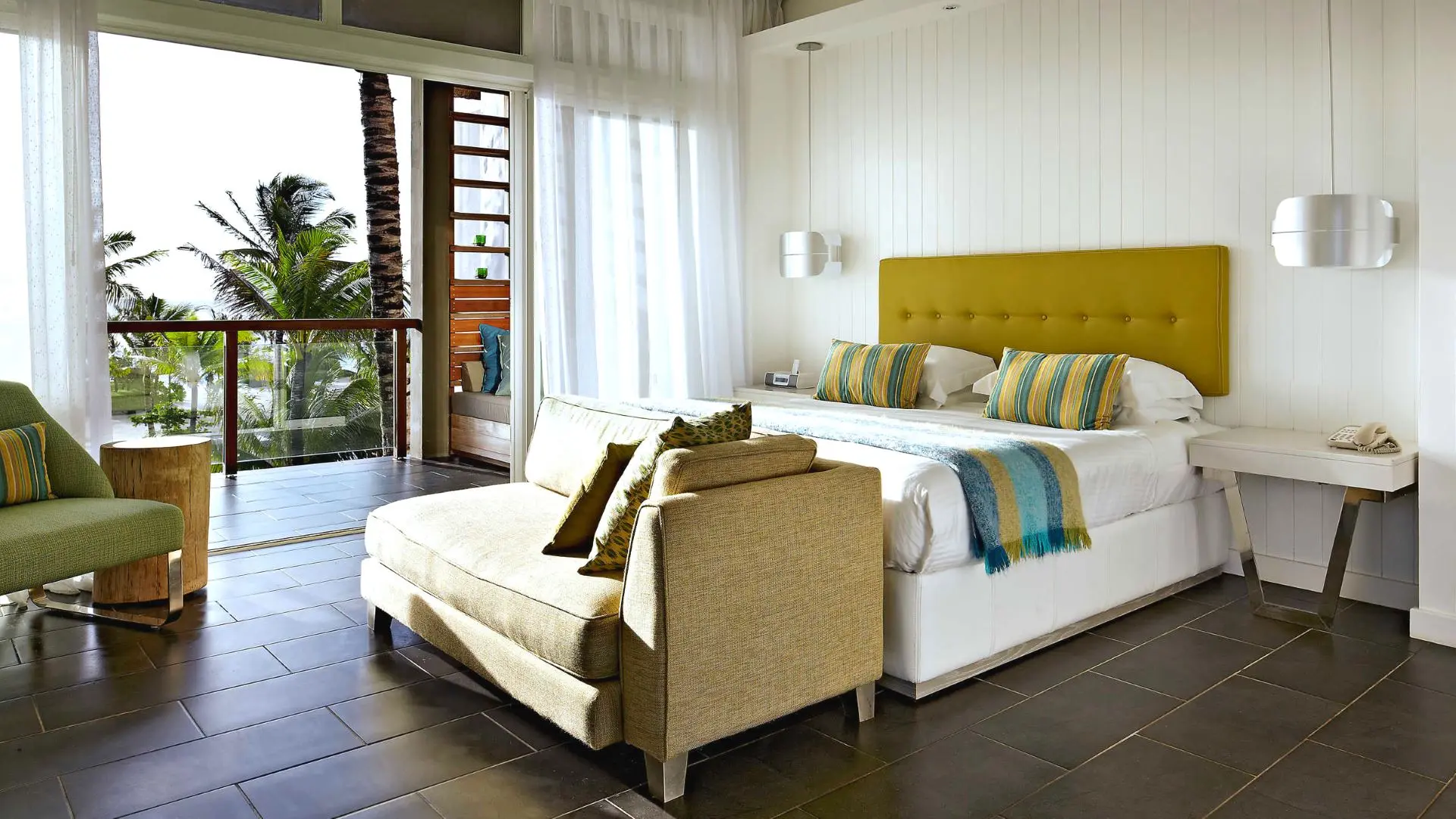 Double bed suite at the Long Beach Mauritius