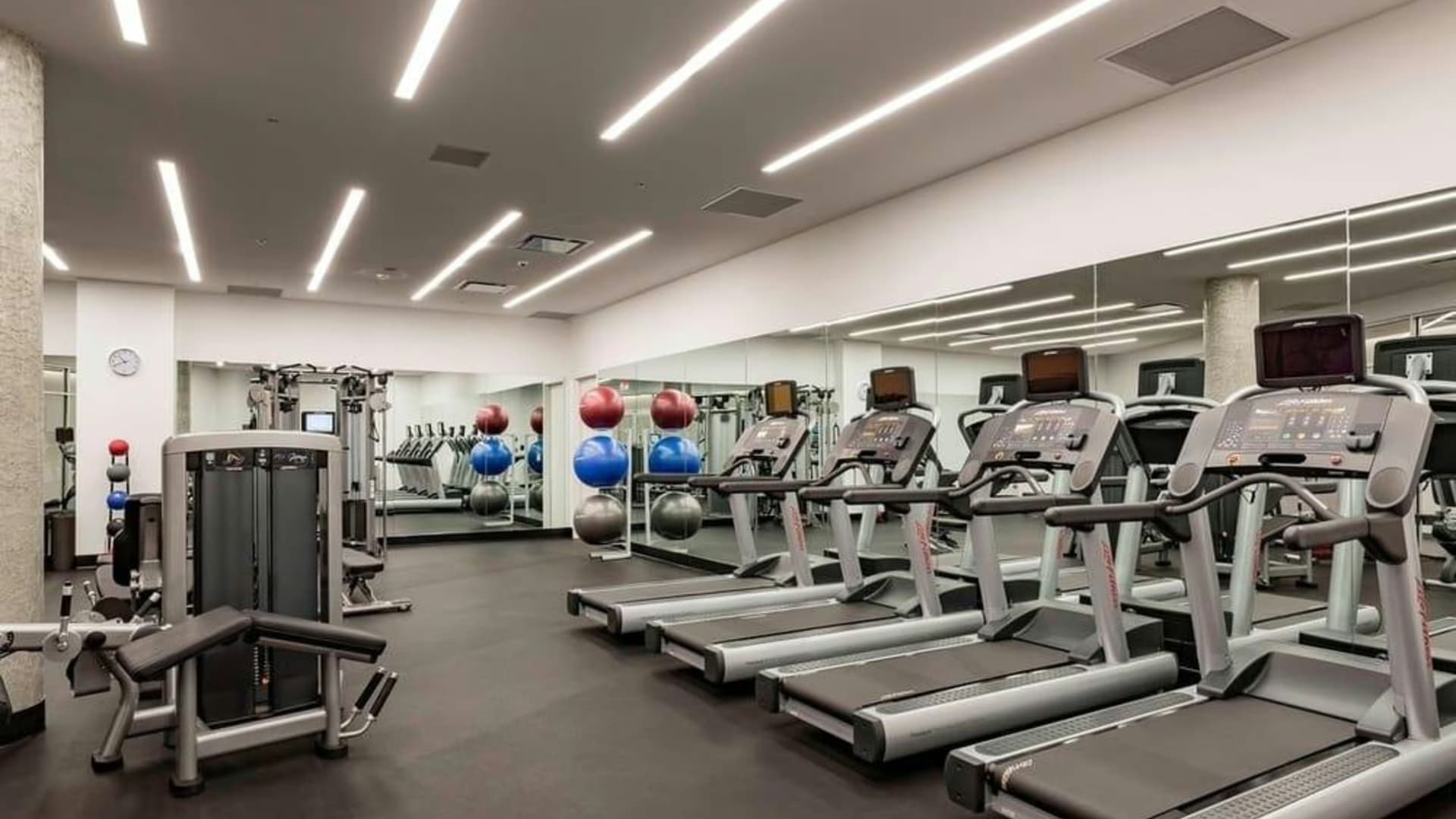 Gym facilities at the Long Island Marriott
