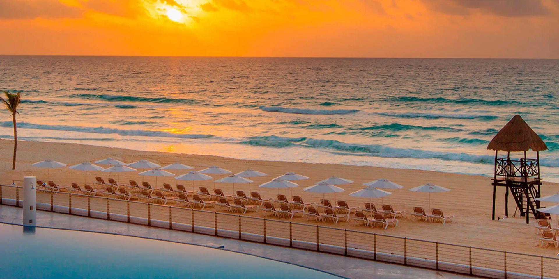 Private beach at the Palace Resorts