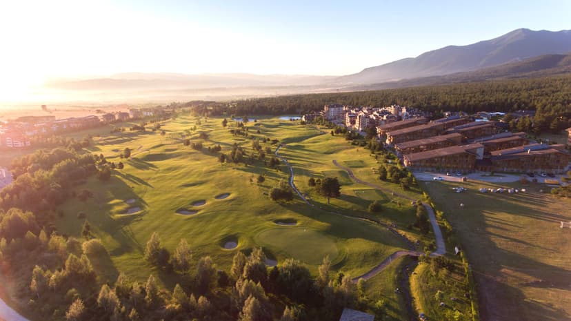 Aerial view of the Pirin Golf Hotel & Spa golf course
