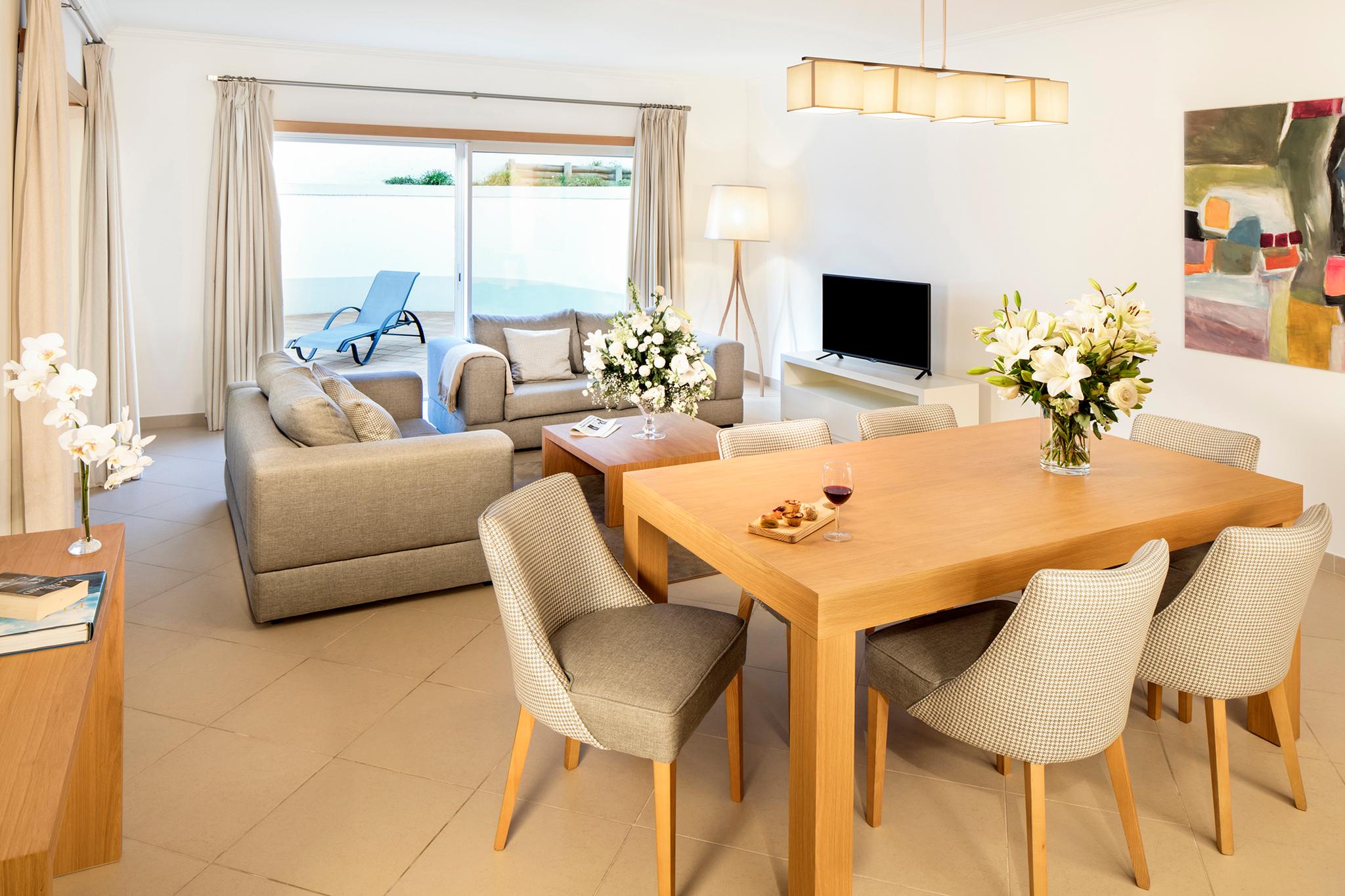 Living room as part of a villa at the Praia D'El Rey Golf & Beach Resort - THE VILLAGE