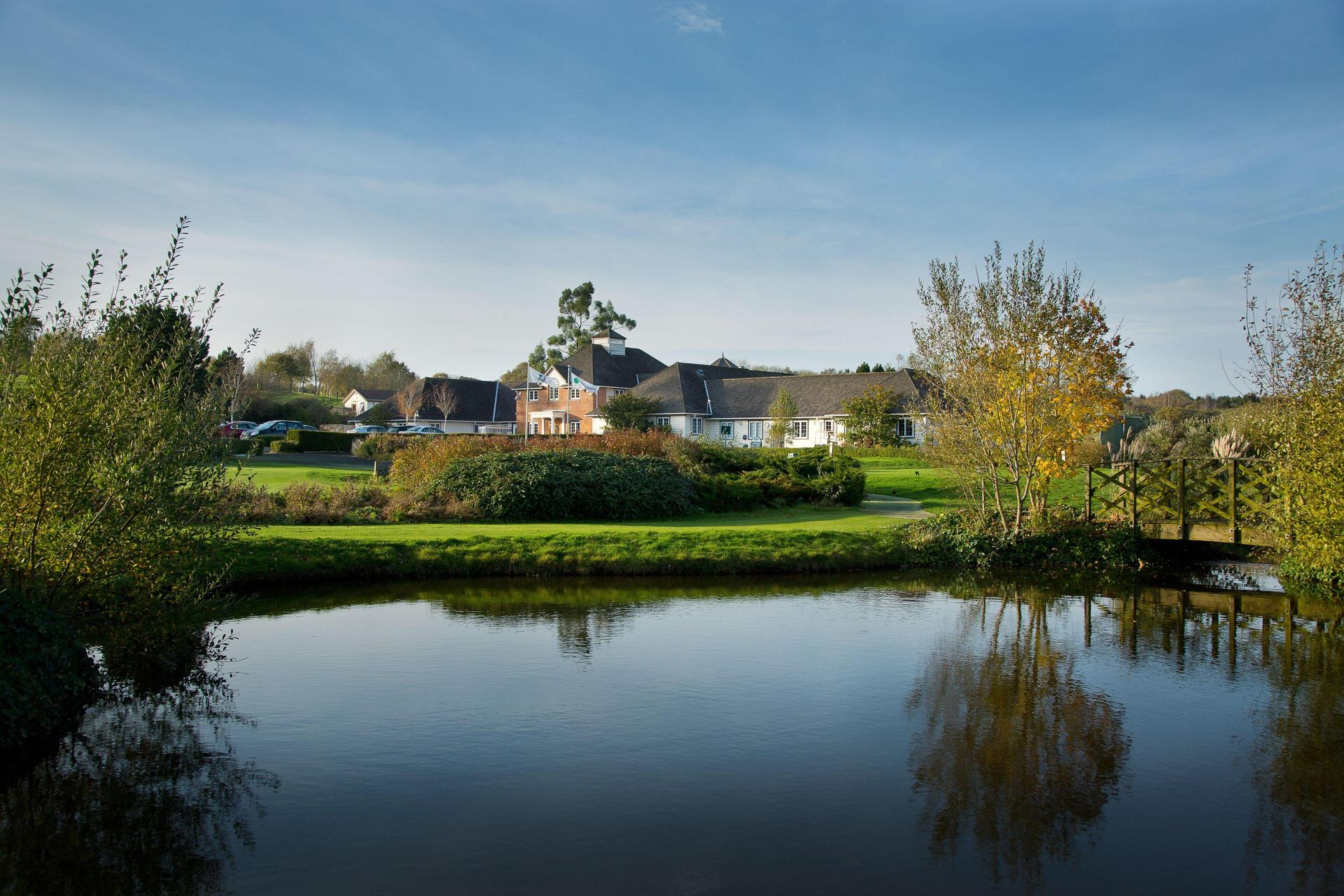 Panoramic view of the Sandford Springs Hotel & Golf Club building overlooking the course