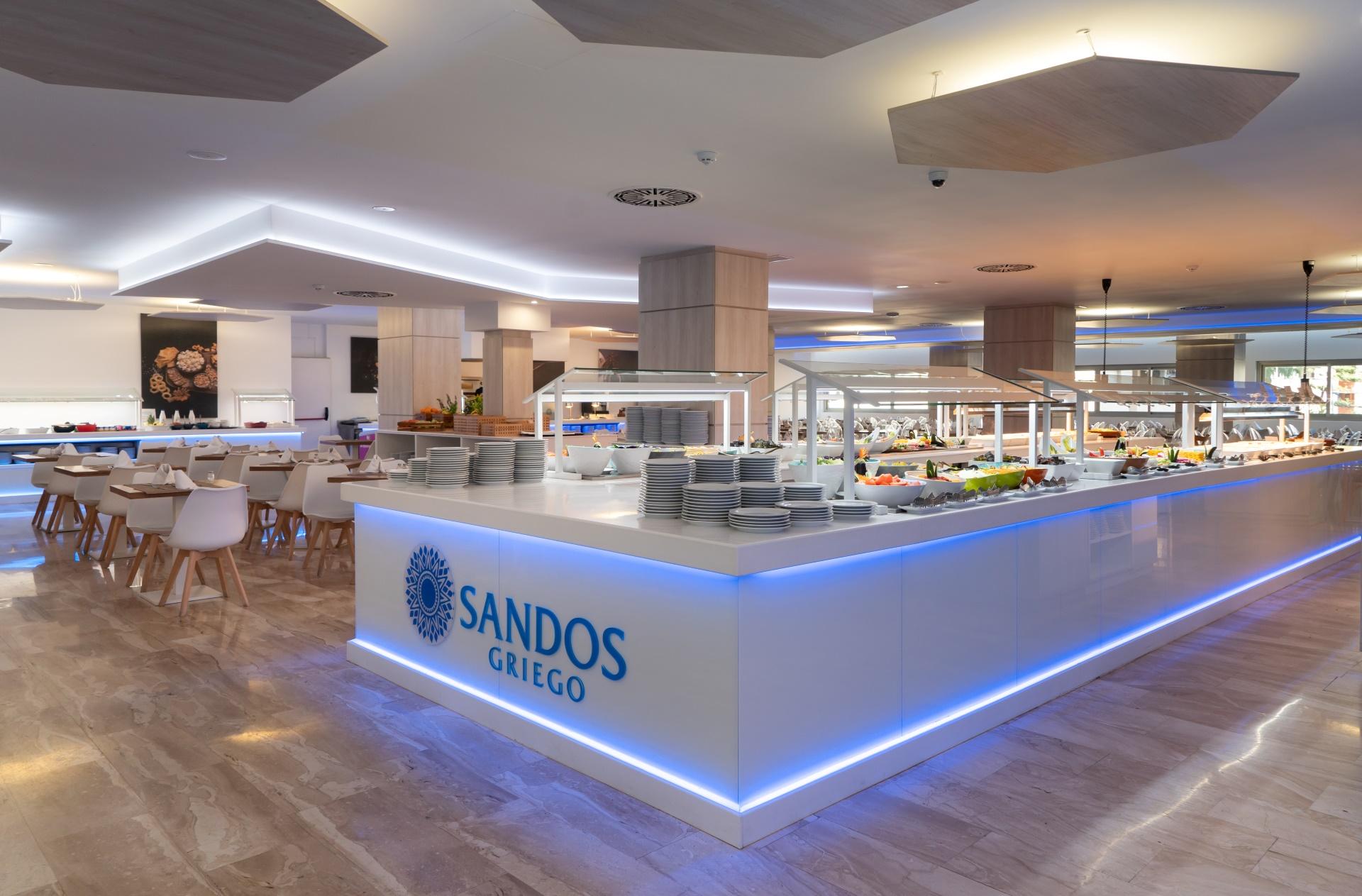 Indoor buffet dining area