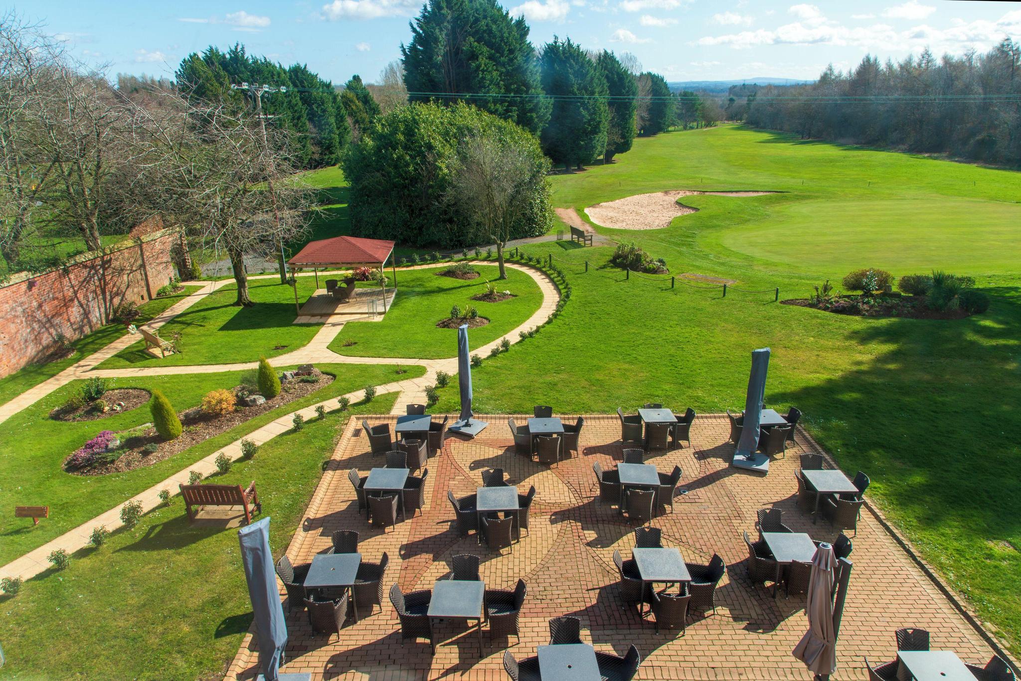 Overhead view of the Telford Hotel and Golf Resort