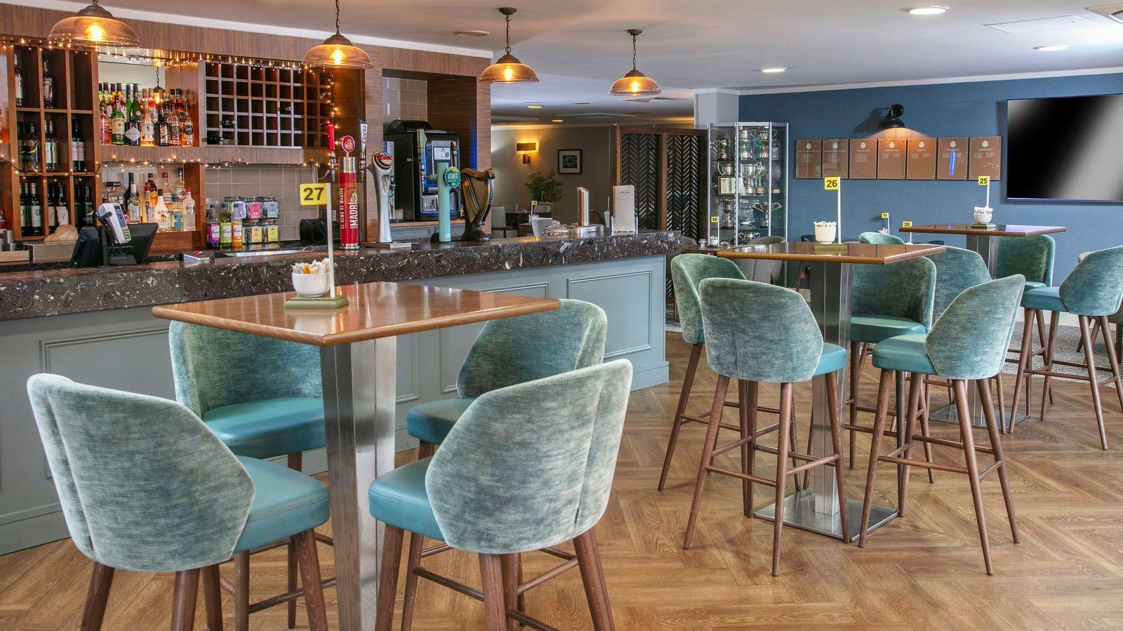 Indoor dining are bar area at the resort