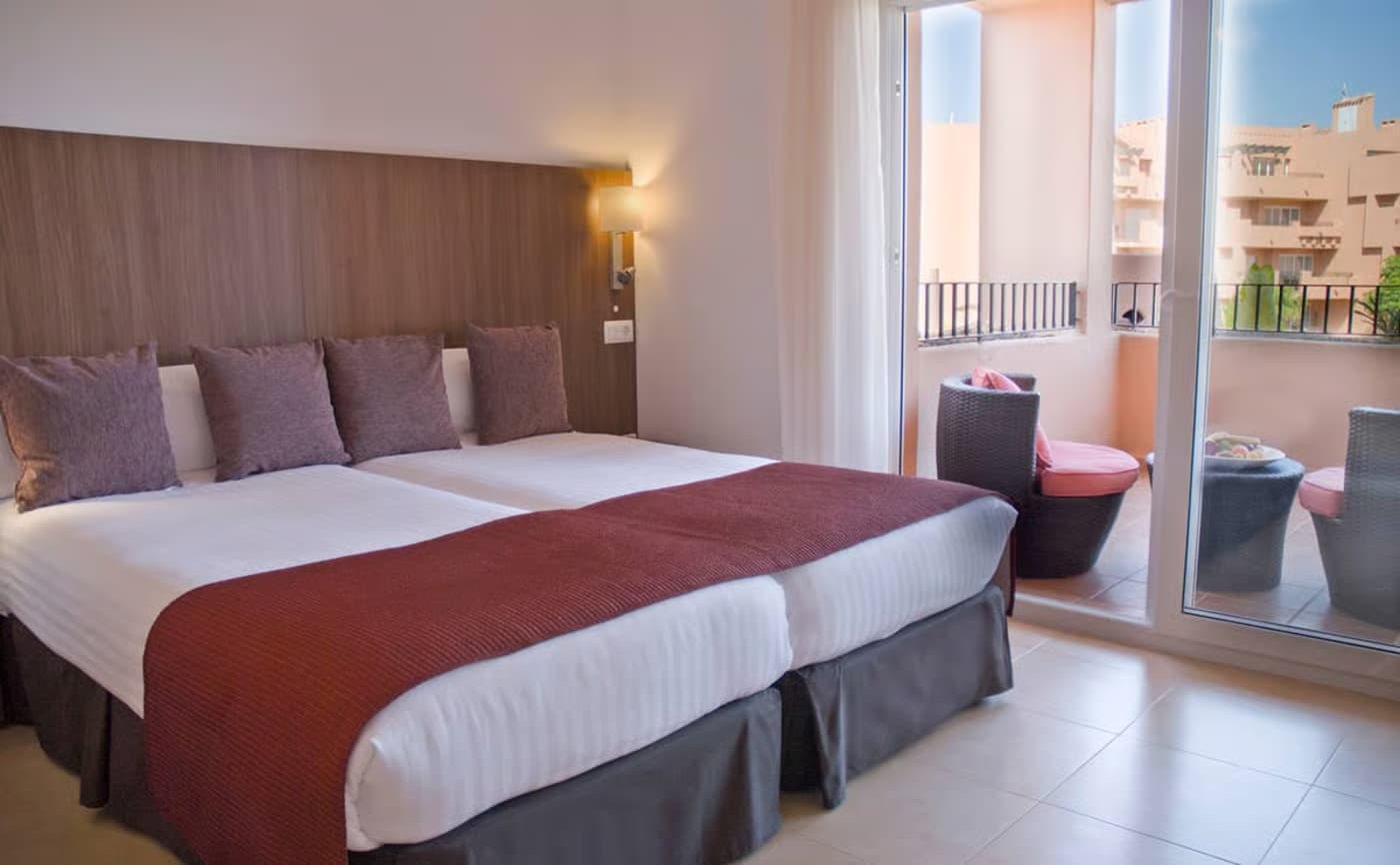Double bed suite with balcony views at The Residences at Mar Menor