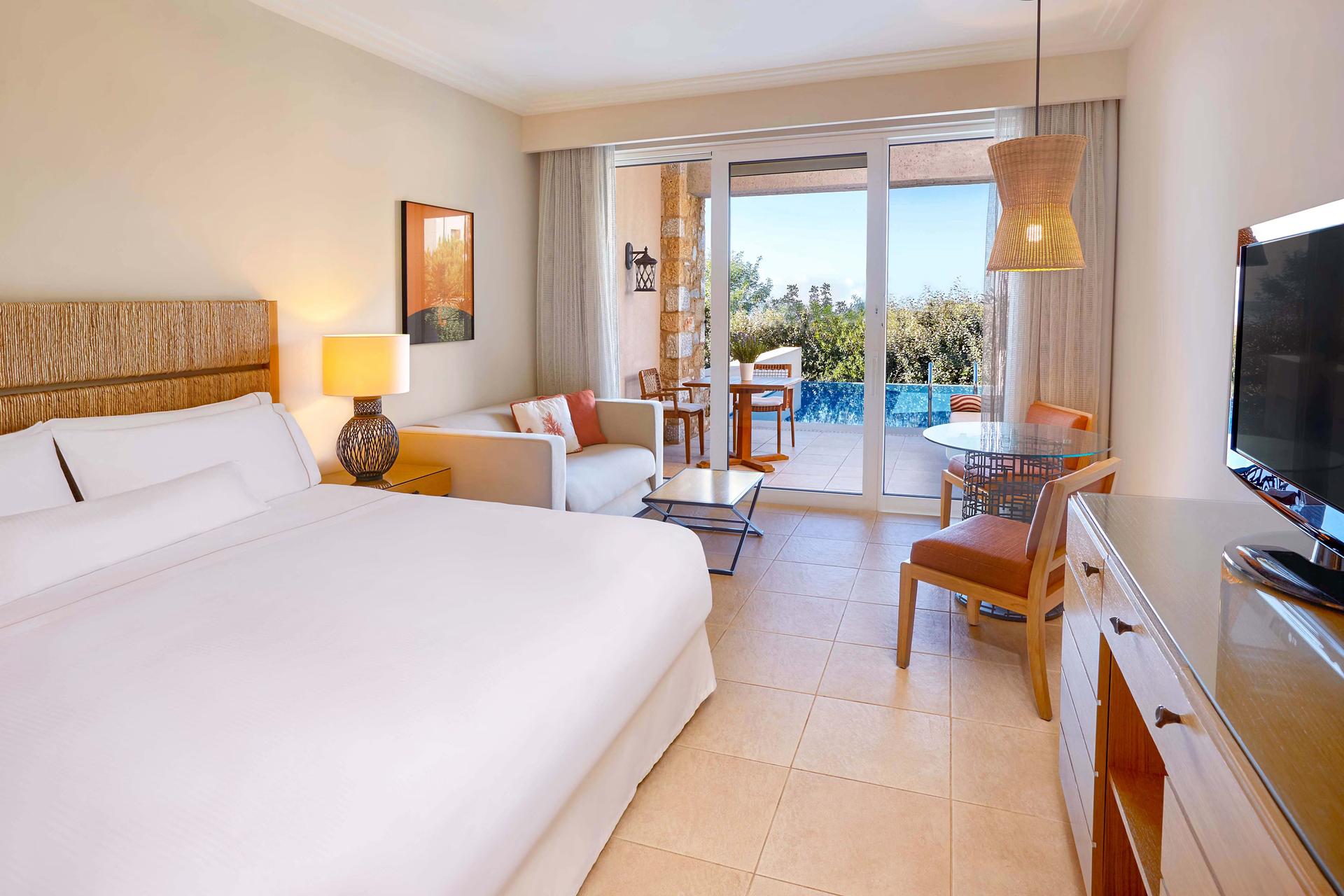 Double bed suite at The Westin Resort Costa Navarino