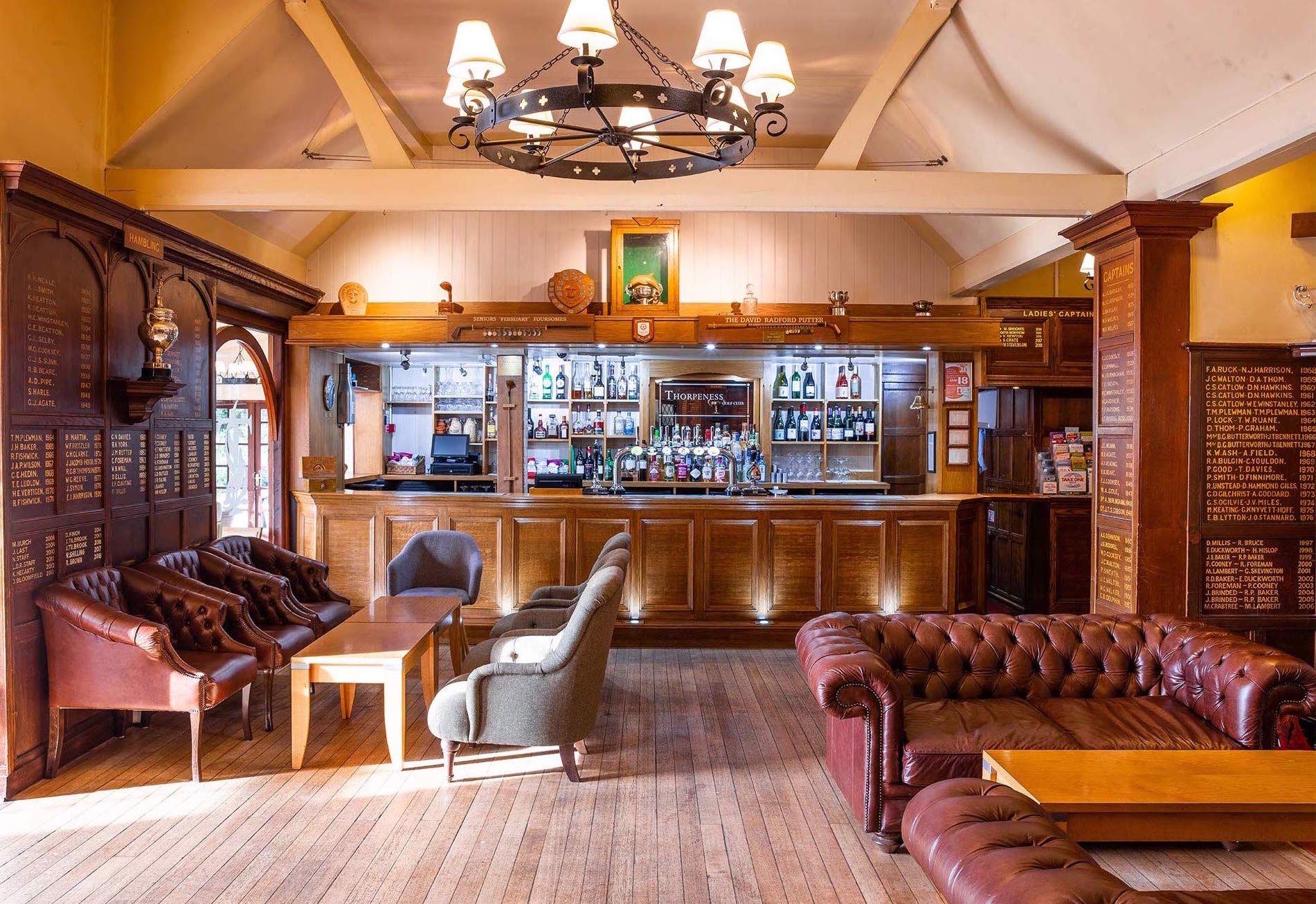 Bar and lounging area at the Thorpeness Golf Club & Hotel