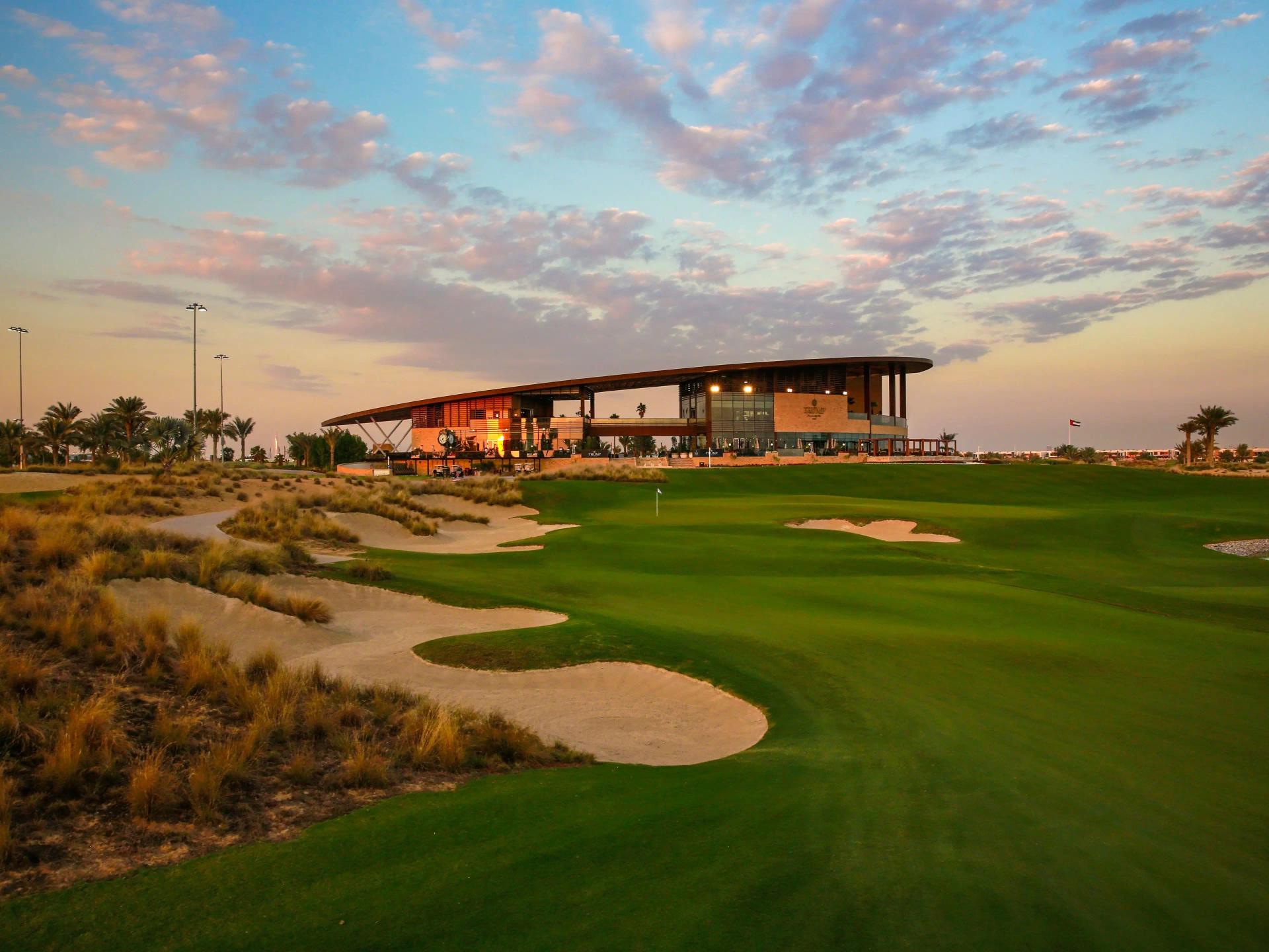 The Trump International Golf Clubhouse overlooking the golf course