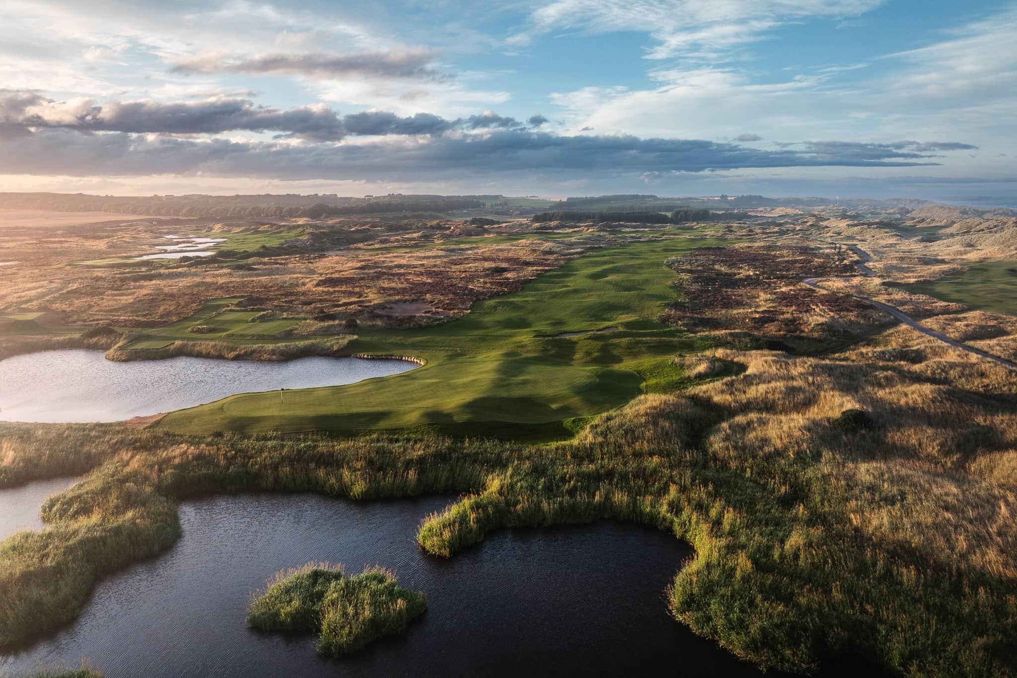 Overhead view of the Trump International Scotland golf links