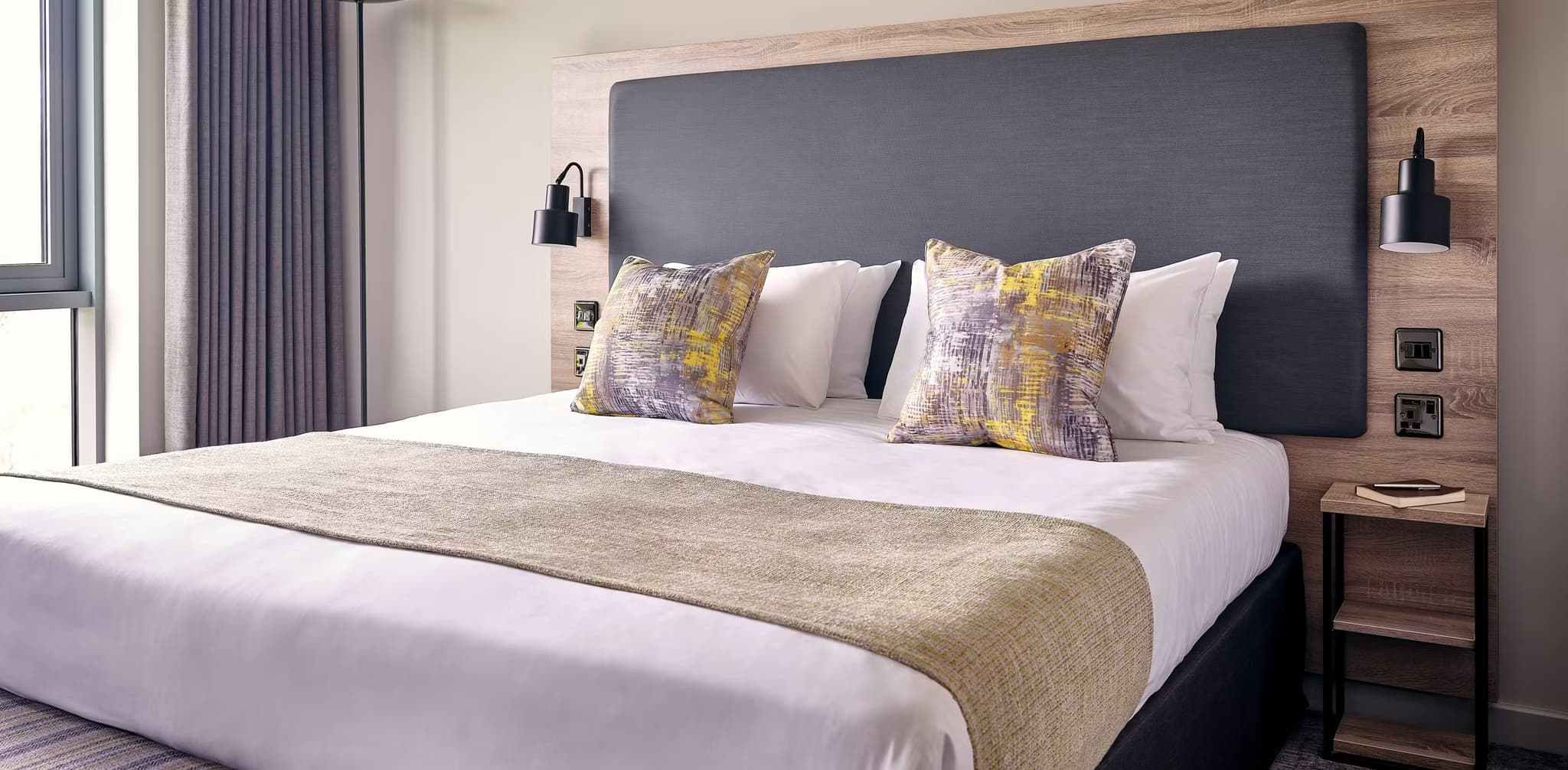 Double bed suite at the Ty Newport, Celtic Manor