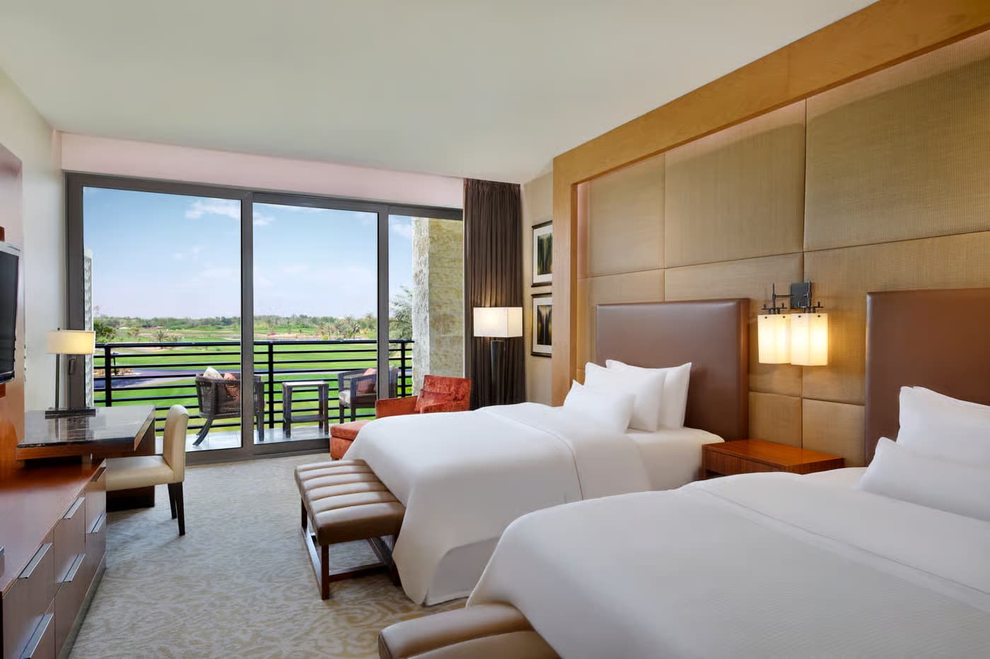 Twin bed suite at VOGO Abu Dhabi Golf Resort & Spa