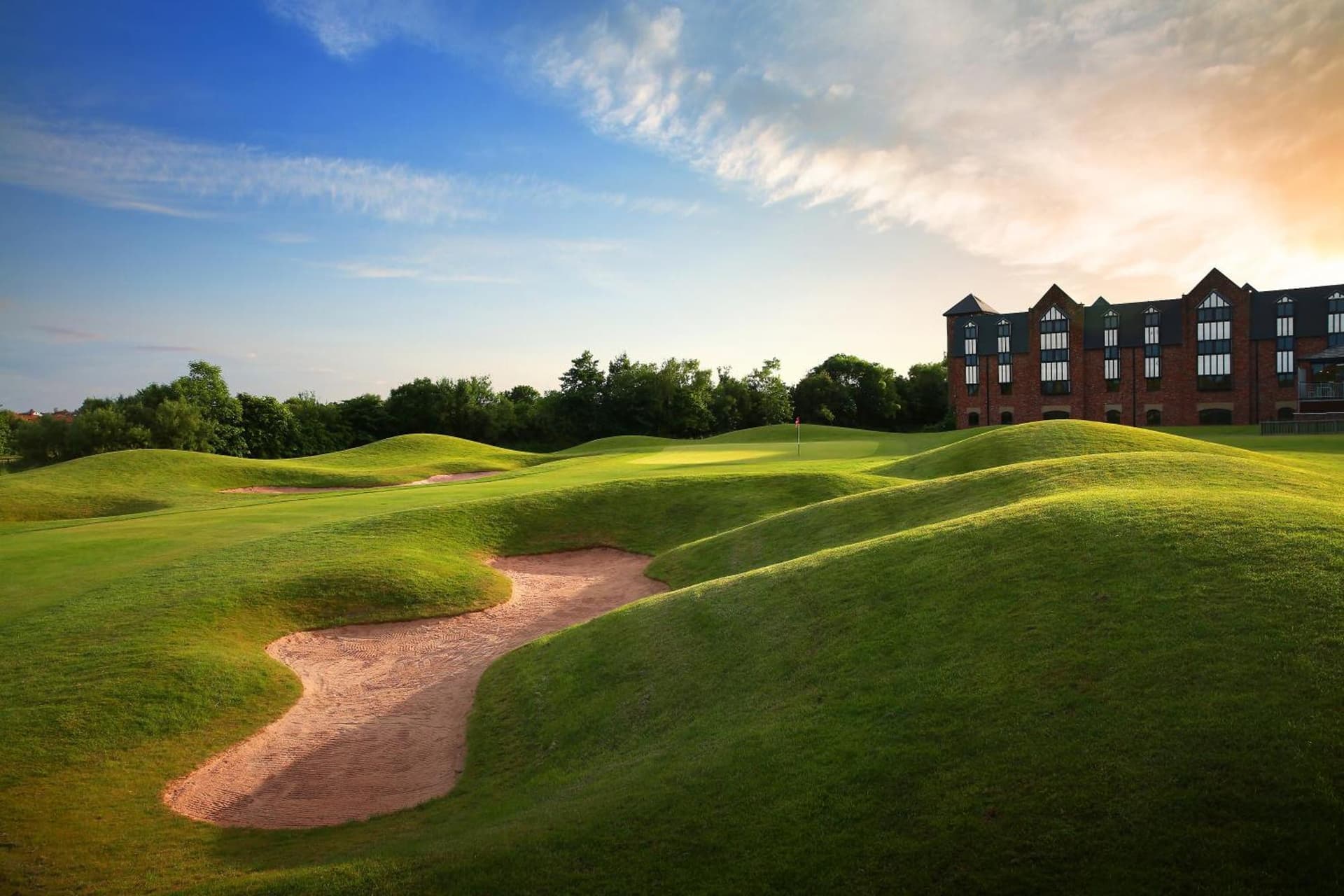 Large sand bunker on a sand bunker