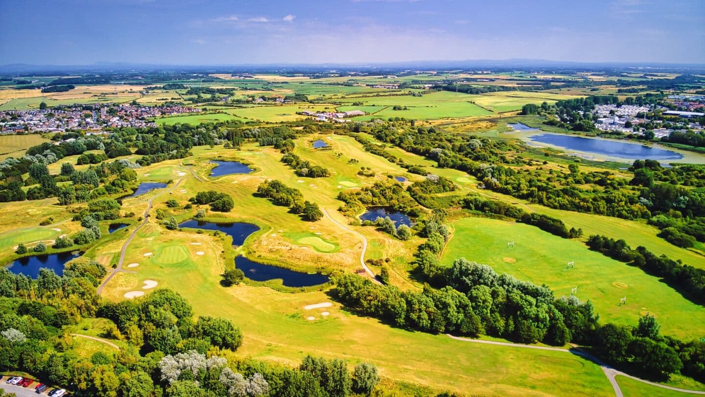 Aerial view of the course at Village Hotel Herons Reach