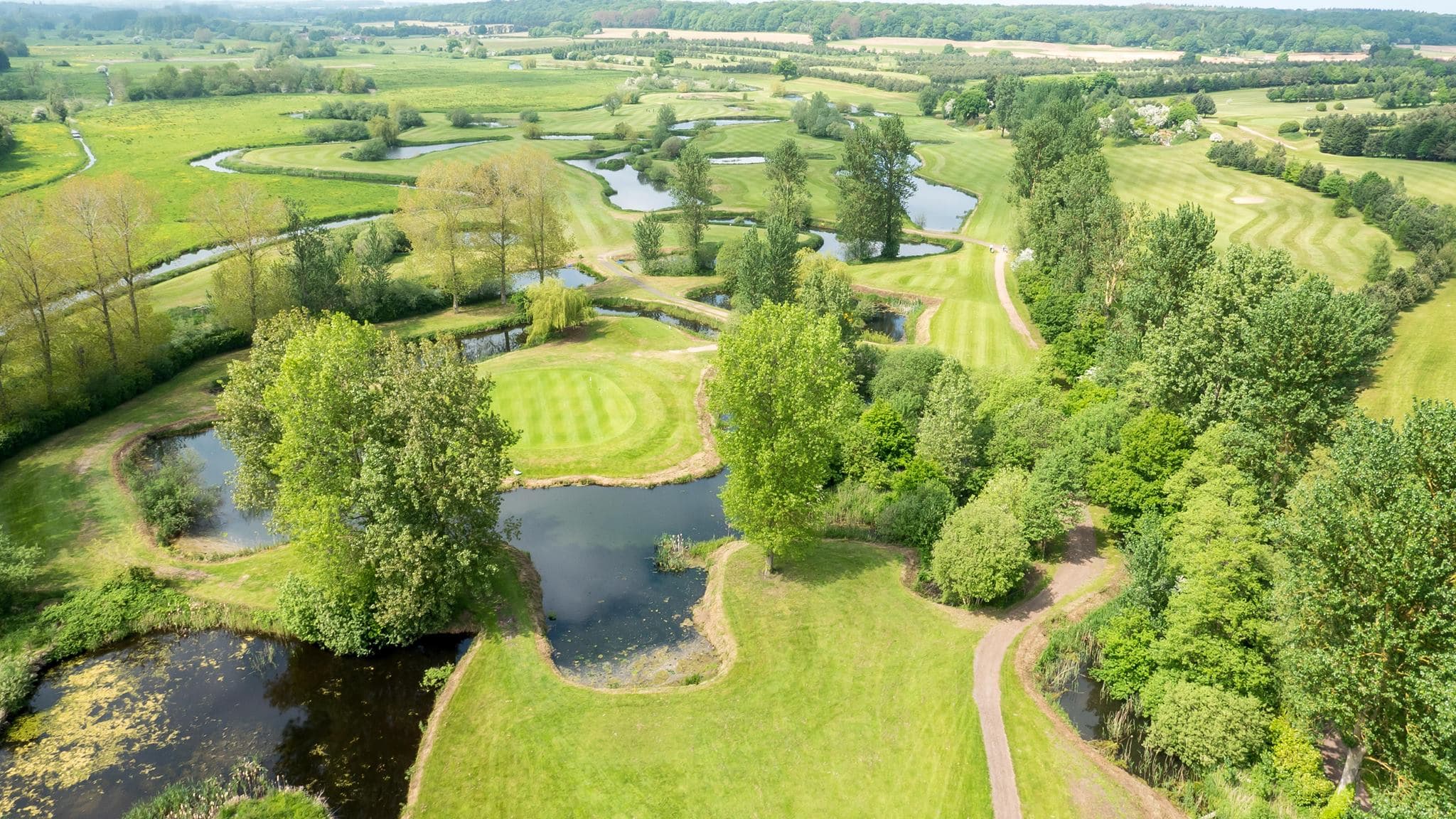 Overhead view of the Wensum Valley Hotel, Golf & Country Club golf course
