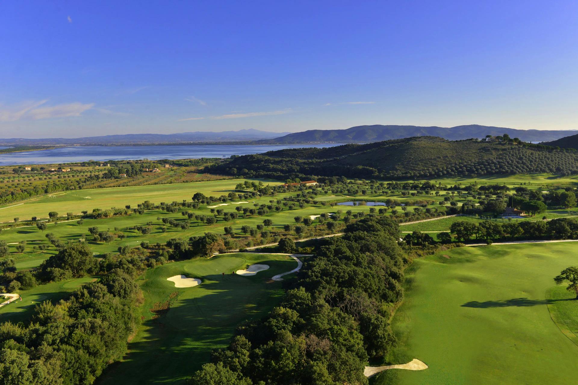 Overhead view of the Argentario Resort Golf and Spa golf course