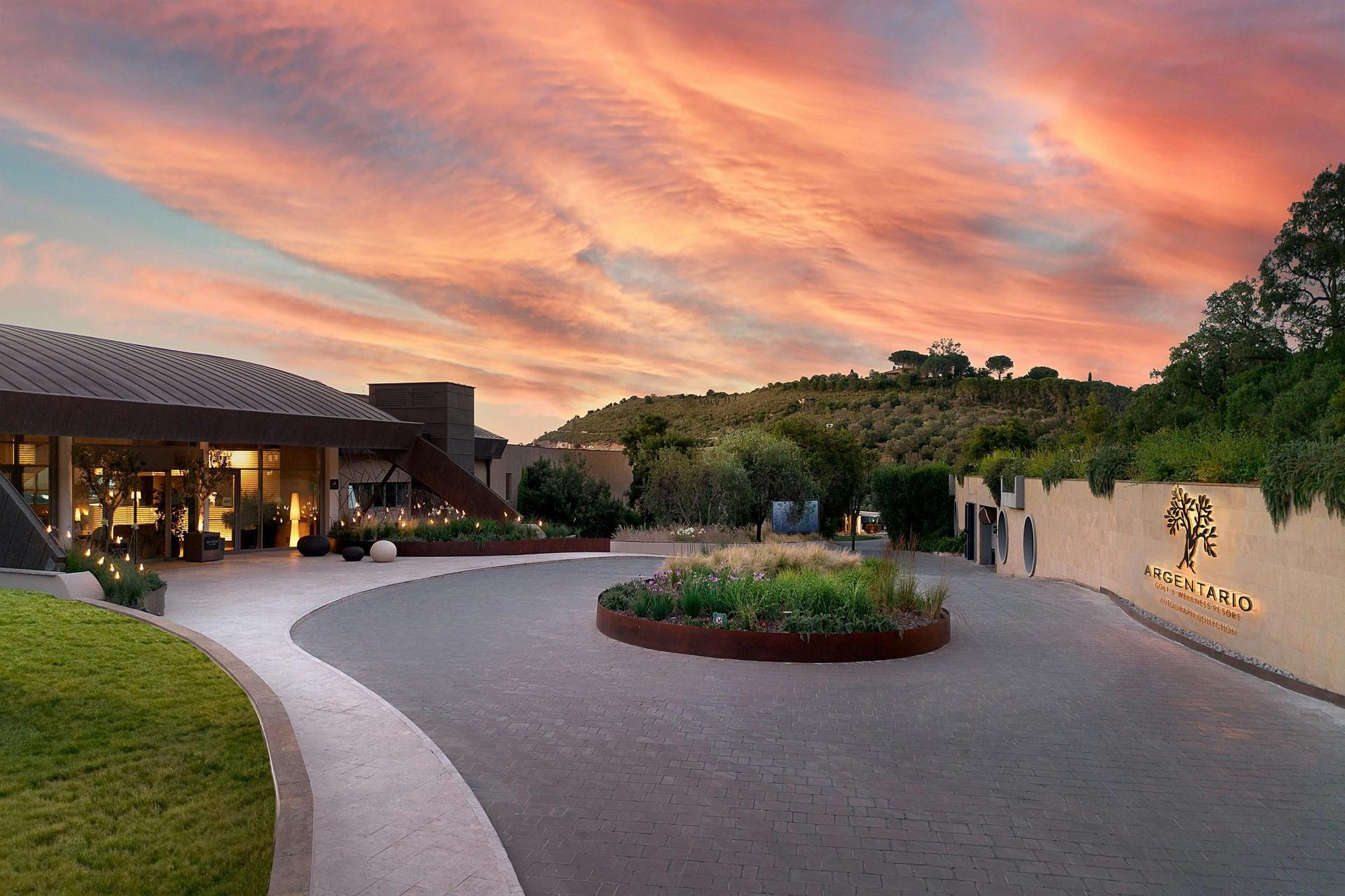 Front entrance to Argentario Resort Golf and Spa