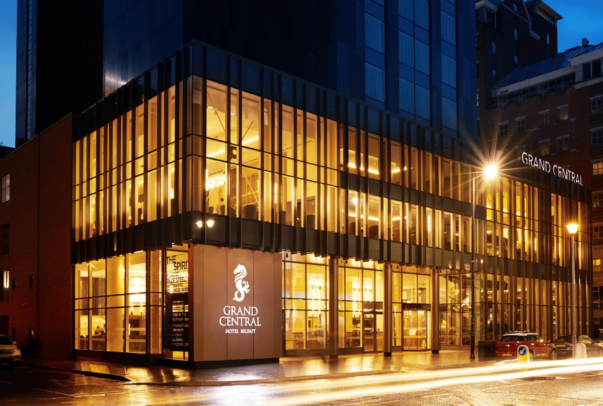 Front entrance to the Grand Central Hotel Belfast