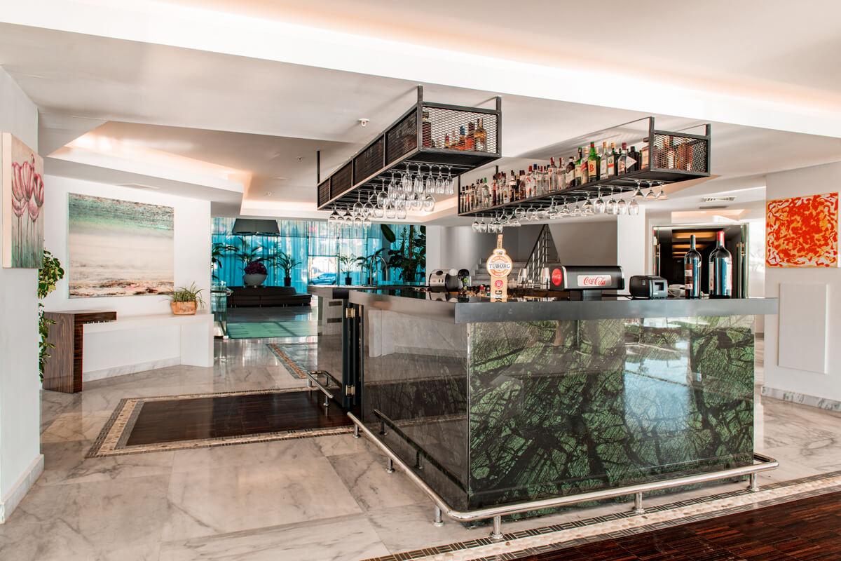 Indoor bar at Hotel Baia