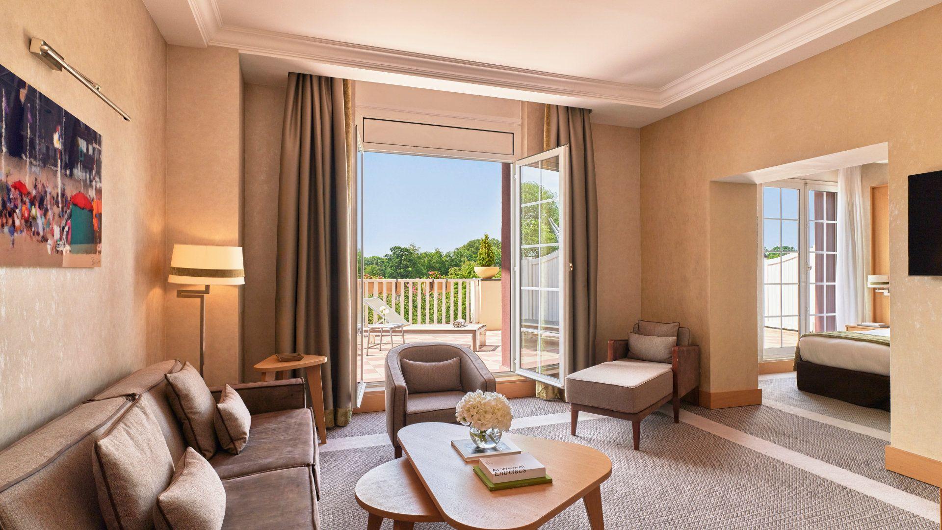 Living room as part of a suite at the Hotel Barriere L'Hotel du Golf