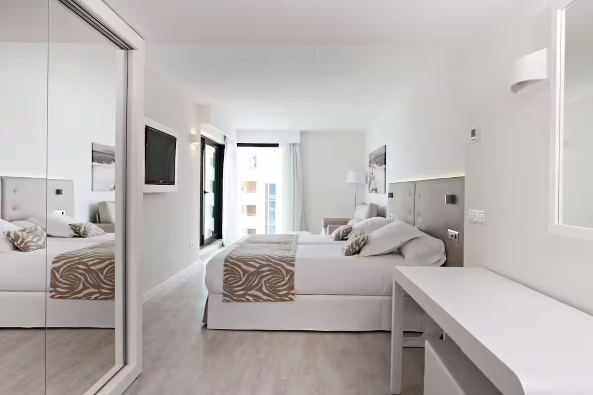 Spacious double bed suite at Iberostar Waves Cala Millor