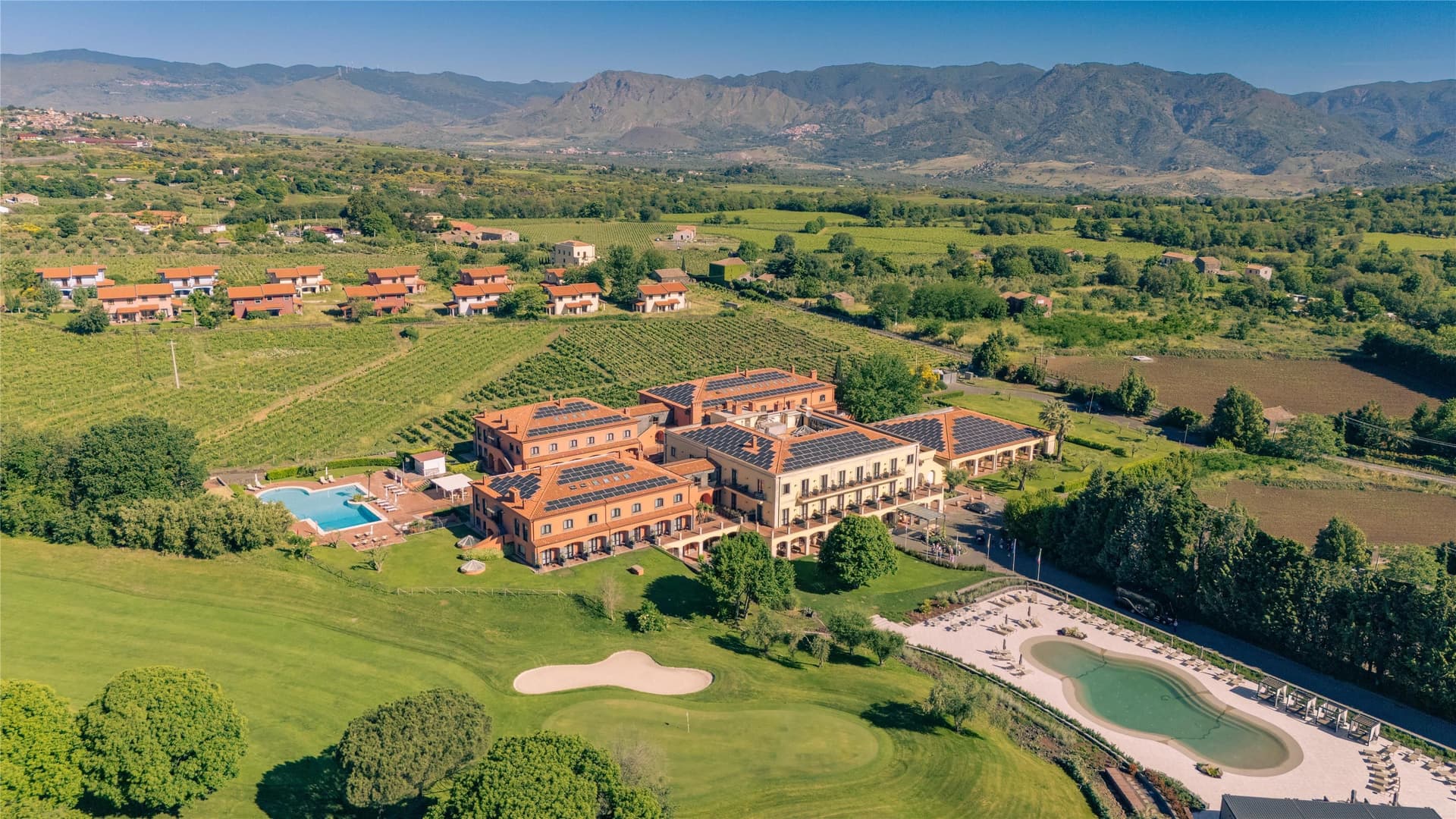 Aerial view of Il Picciolo Etna Golf Resort & Spa, Curio Collection by Hilton