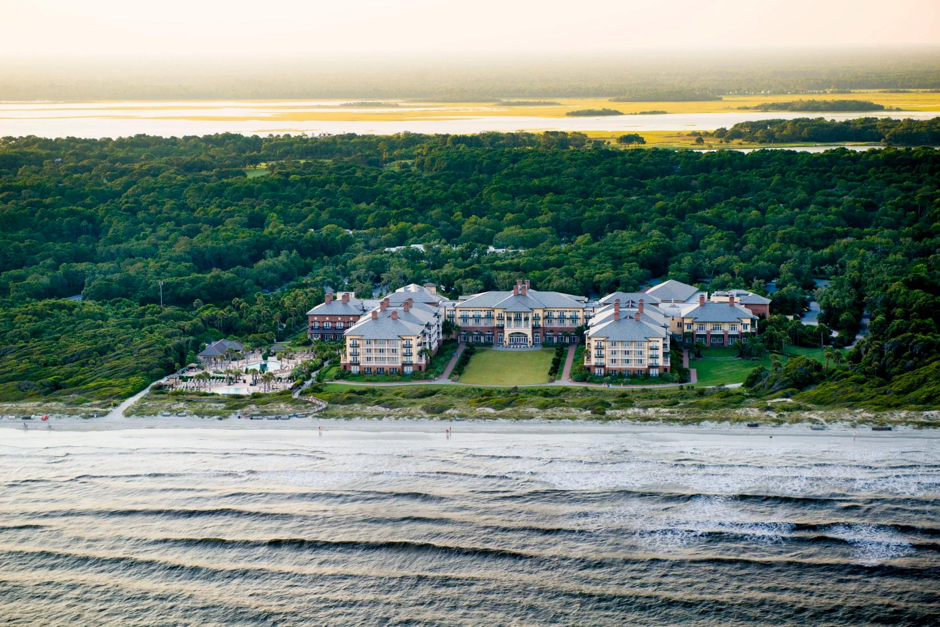 Aerial view looking down on Kiawah Island Golf Resort