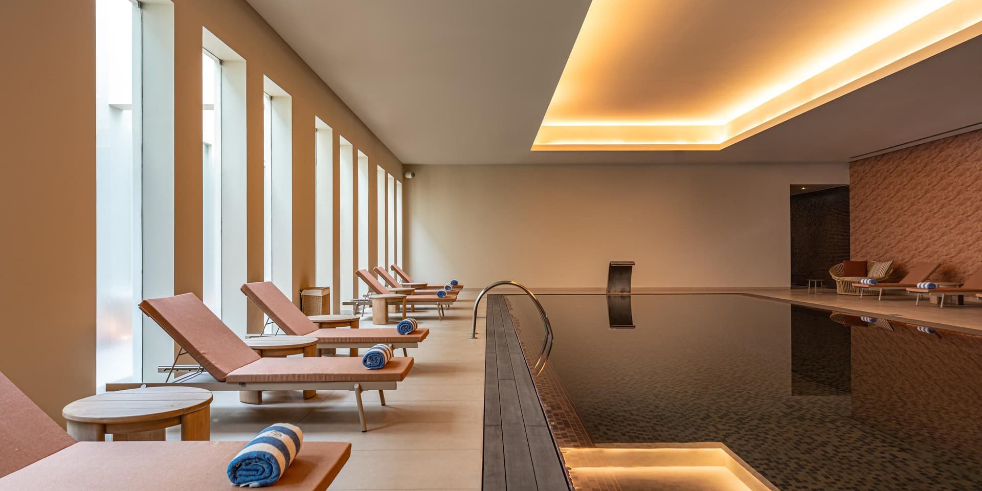 Indoor pool part of spa facilities at Kimpton Atlantico Algarve
