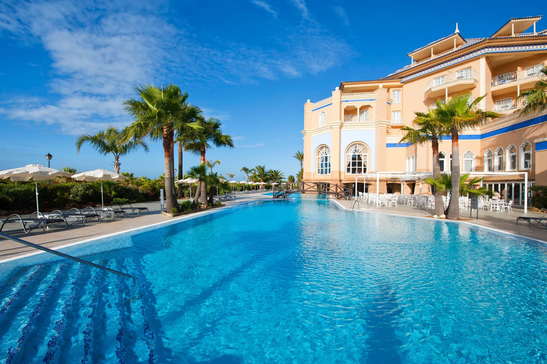 Panoramic view of the outdoor pool at Melia Isla Canela
