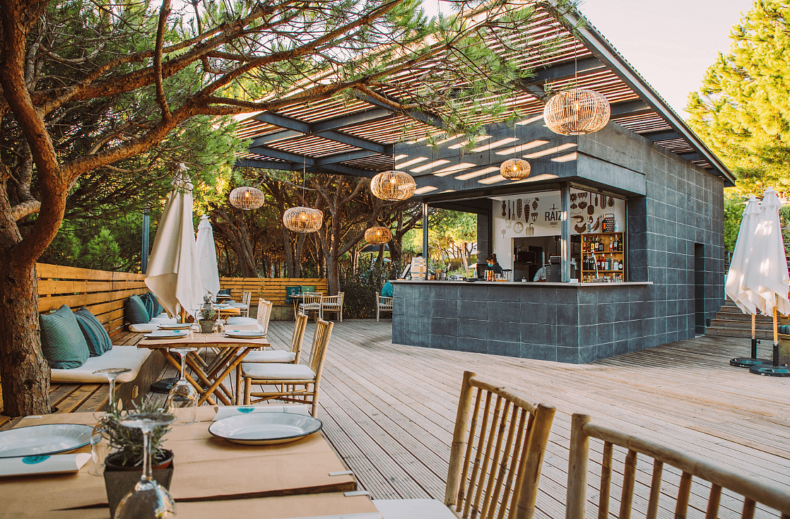Outdoor dining at the Octant Hotel Praia Verde