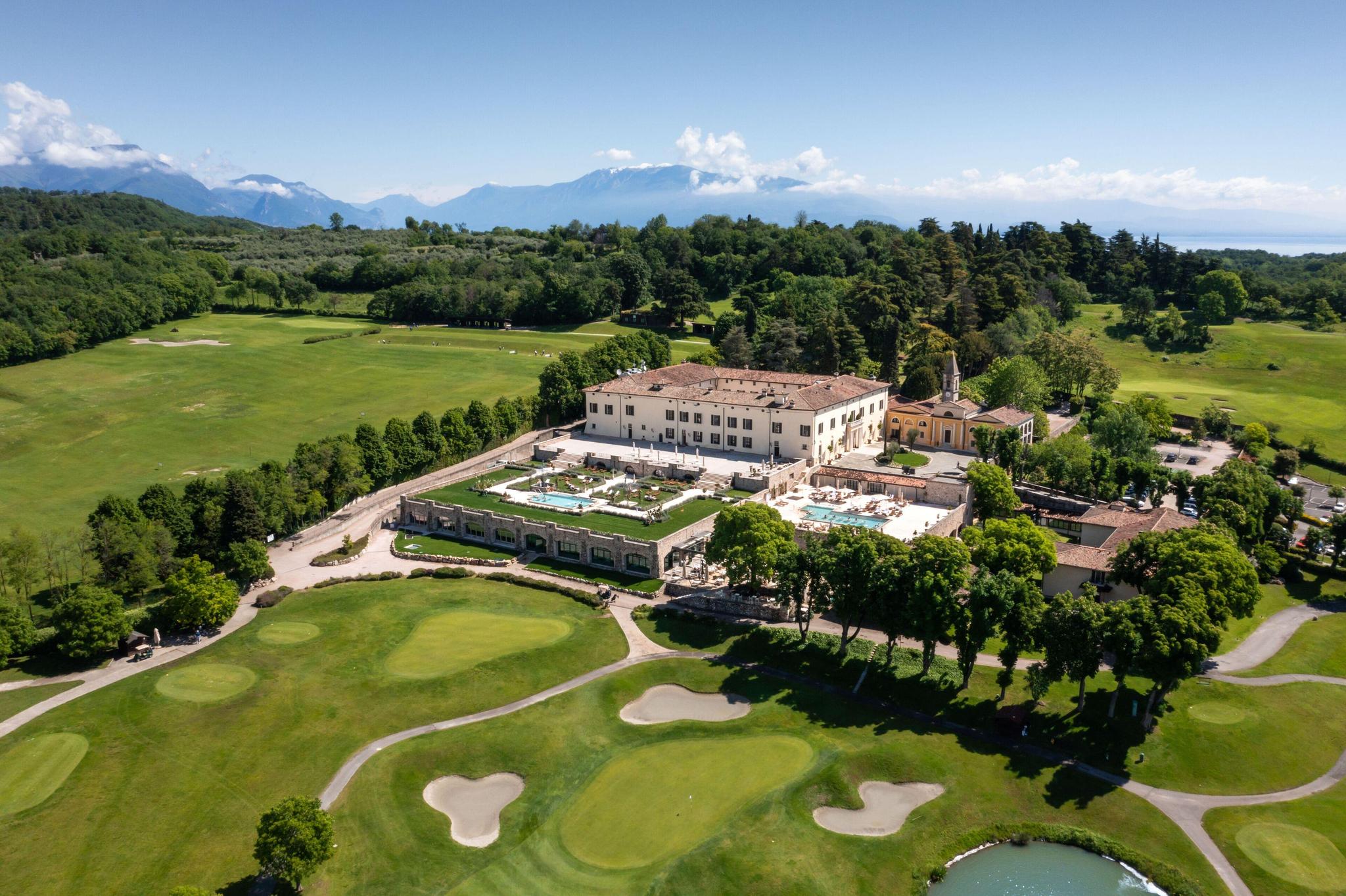 Overhead view of Palazzo Arzaga Hotel, Spa & Golf Resort