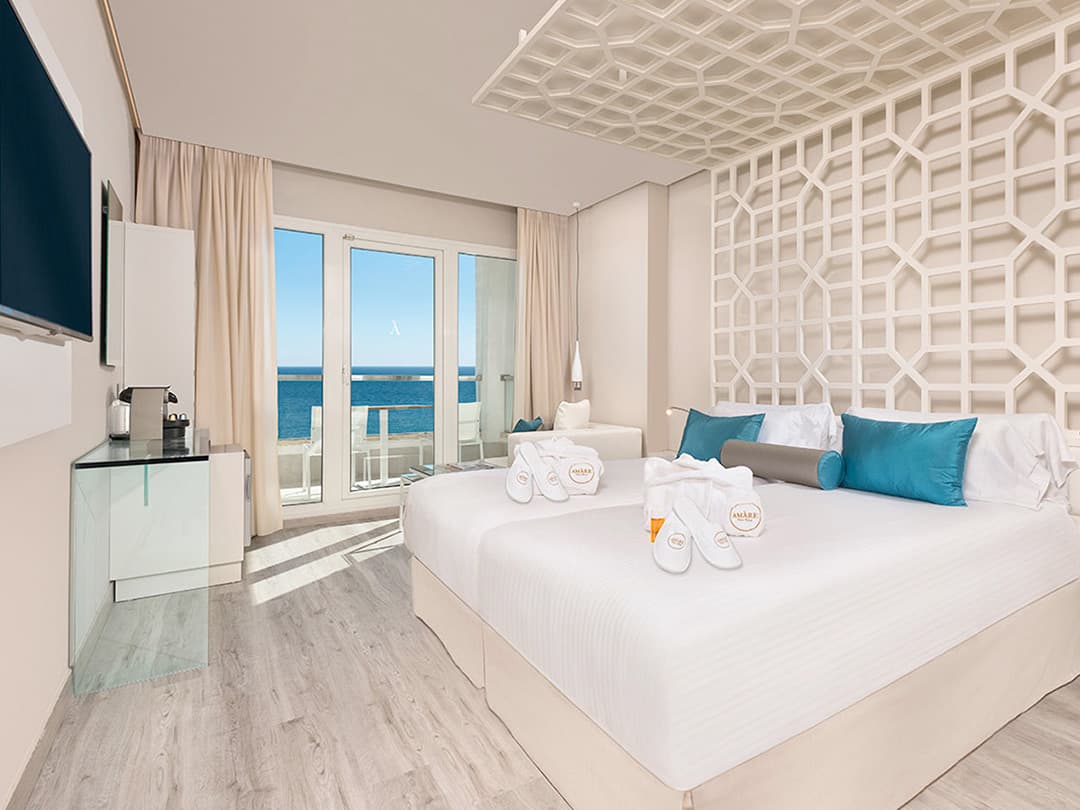 Double bed suite at Amàre Beach Hotel Marbella