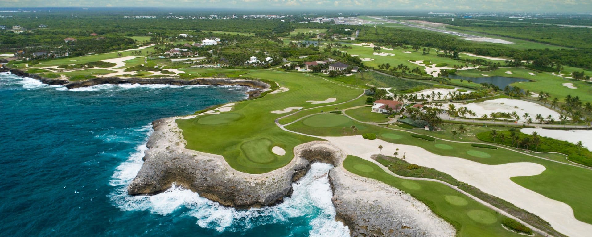 Overhead view of a well maintained fairway